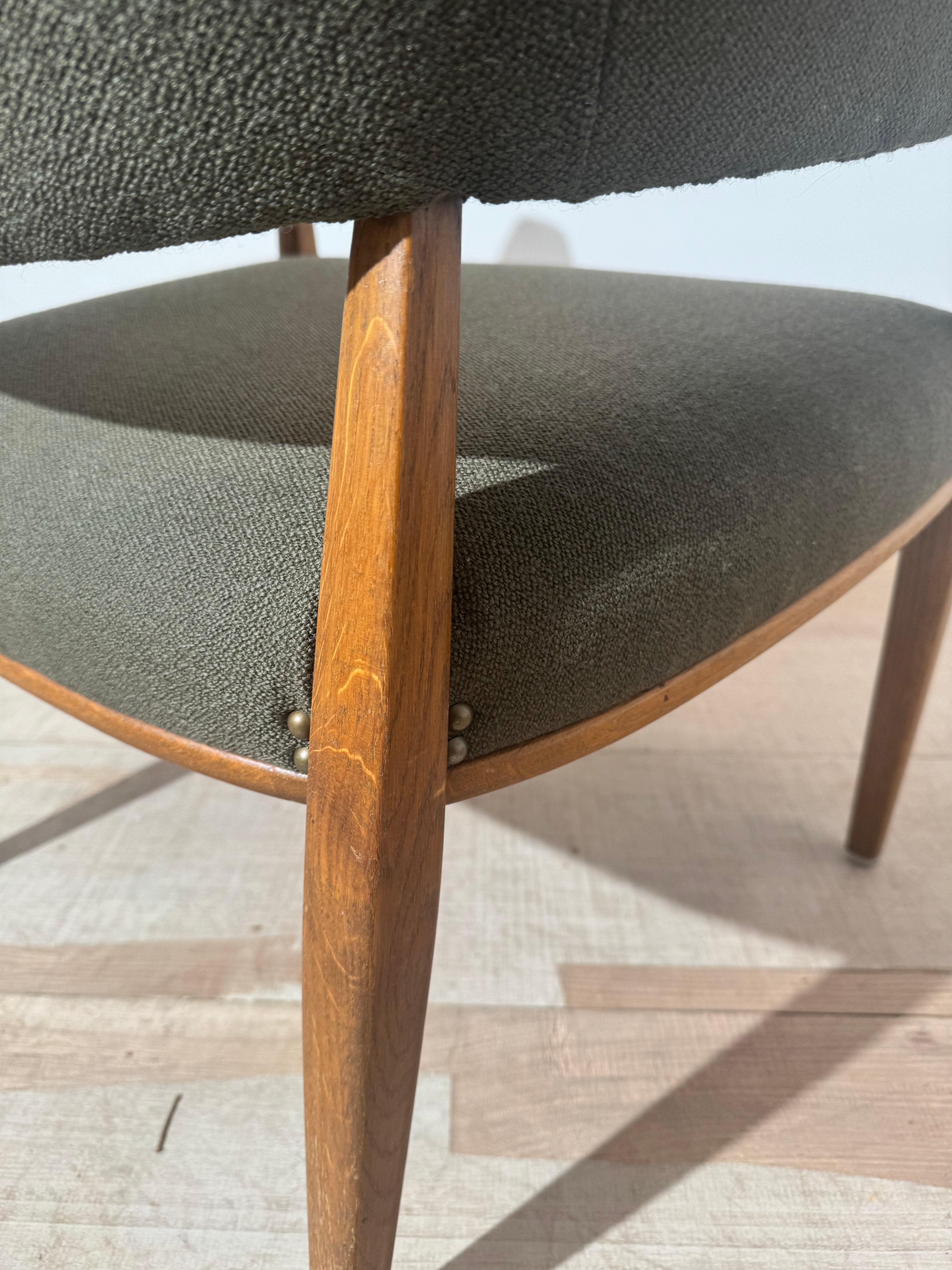 Stylish Danish Vintage Oak Armchair