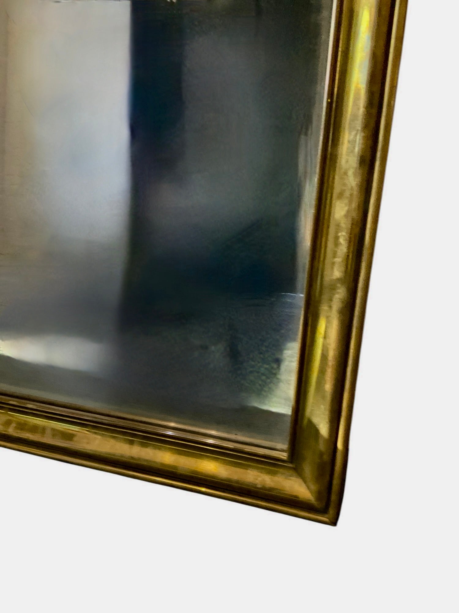 Large Scale French Brass Bistro Mirror