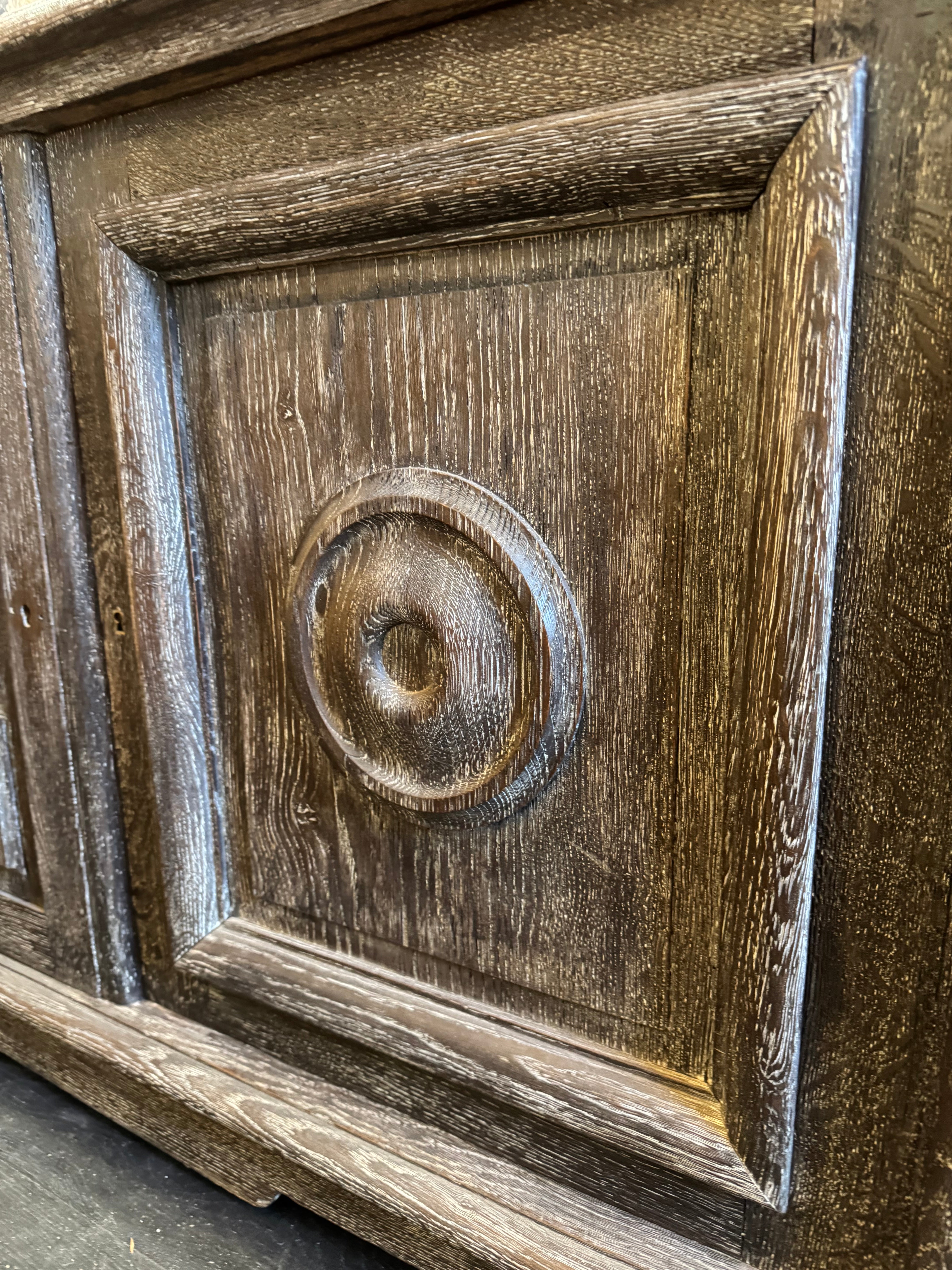 French 1940's Grey Cerused Oak Sideboard