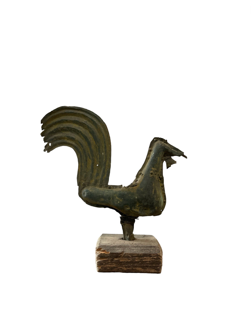 19th Century "Rooster" Folk Art Sculpture in Brass