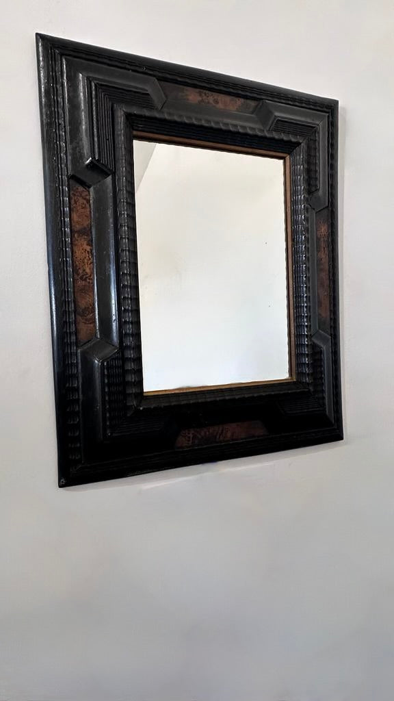 Dutch Ebonized and Burl Mirror