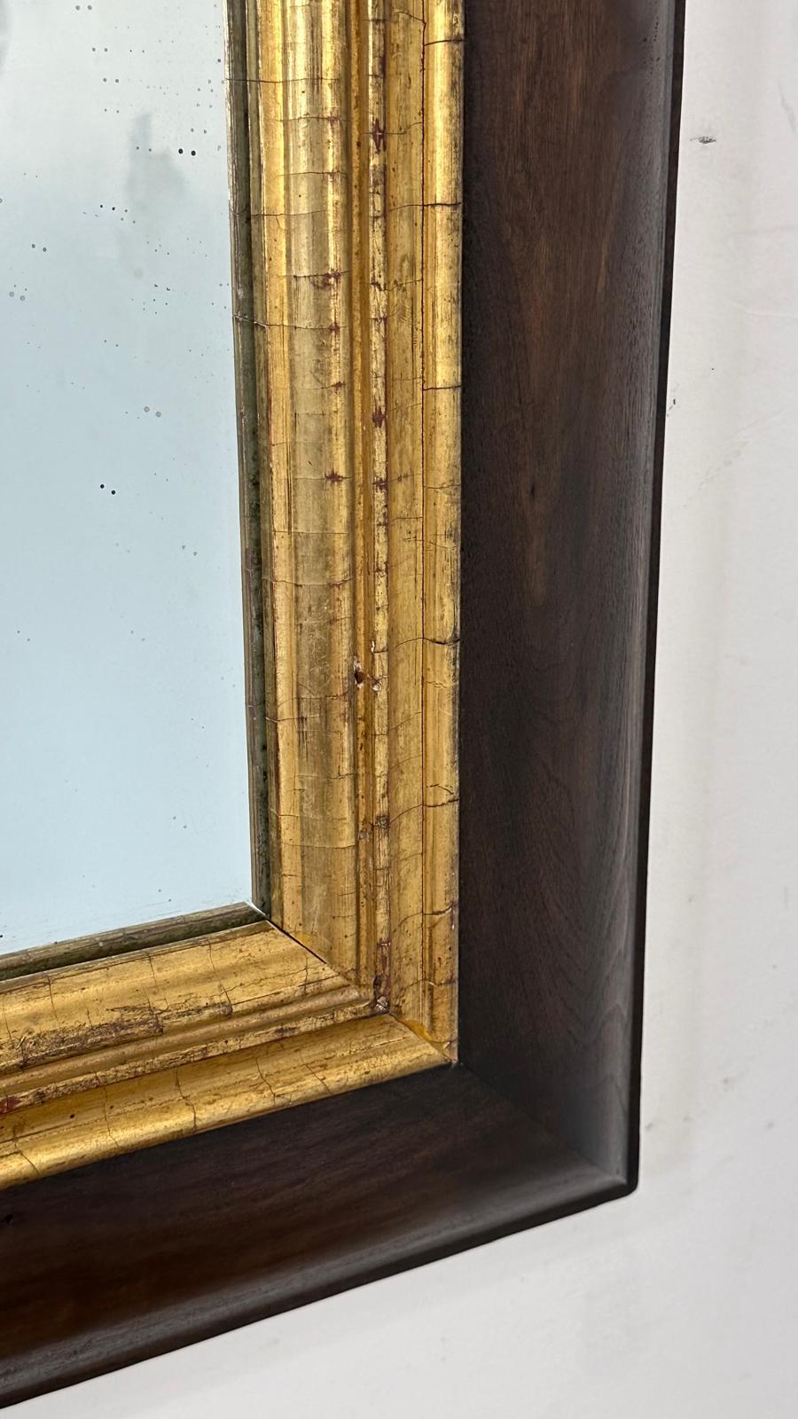 Limited Edition Walnut and 18th Century Gilt Wood Mirror