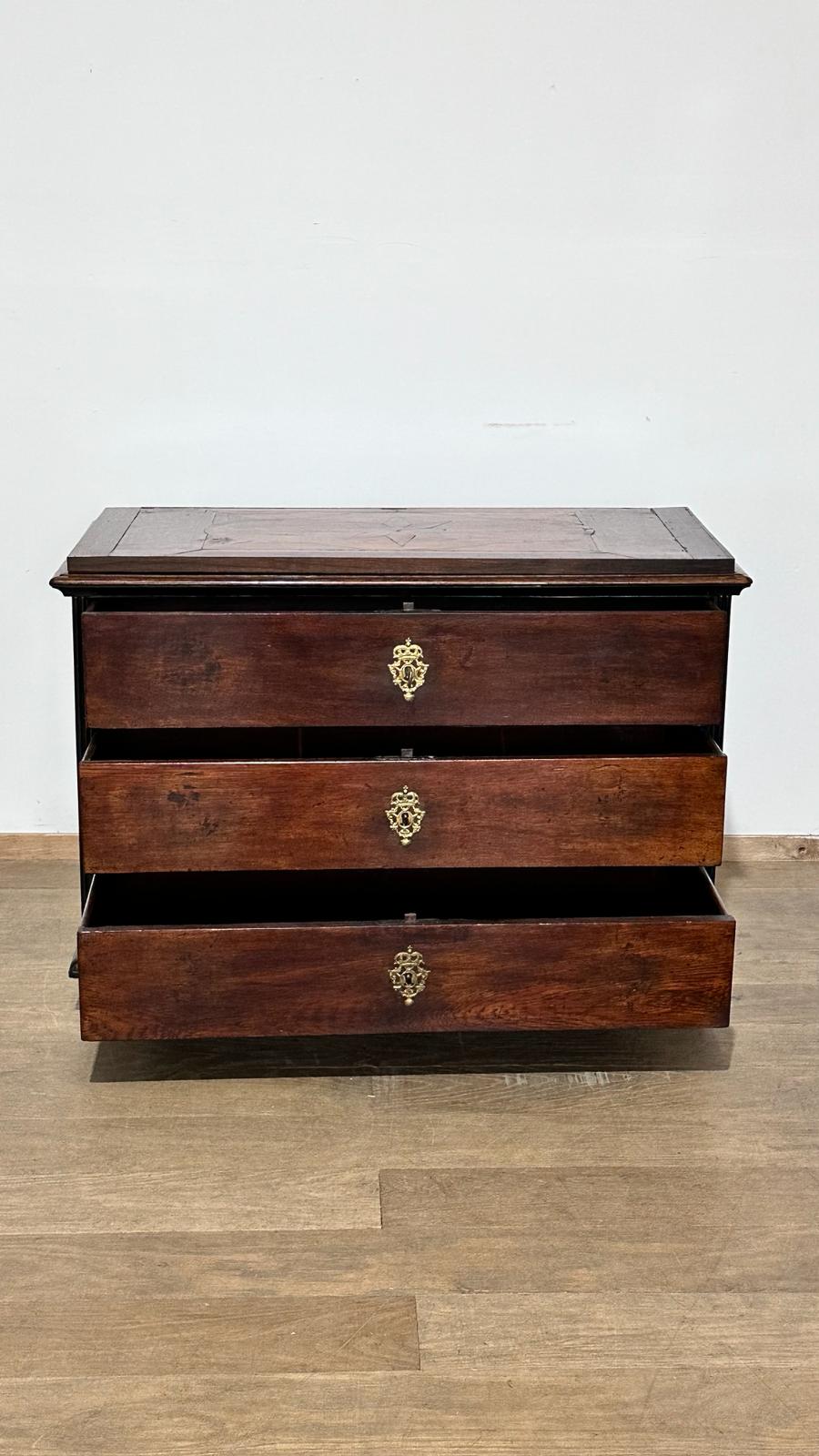 18th Century Walnut with Inlaid Top Commode