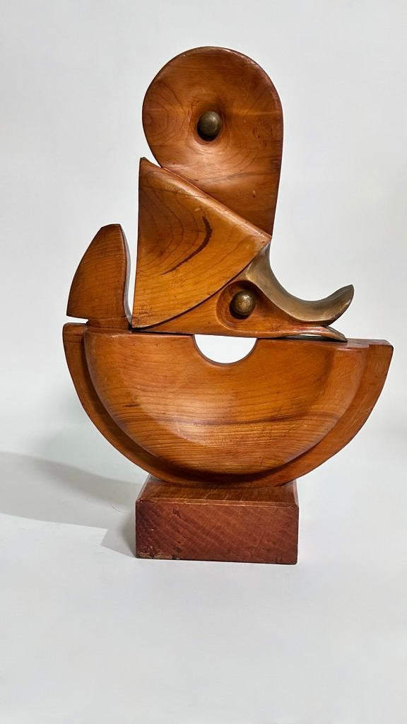 French 1960's Modernist Wood Sculpture