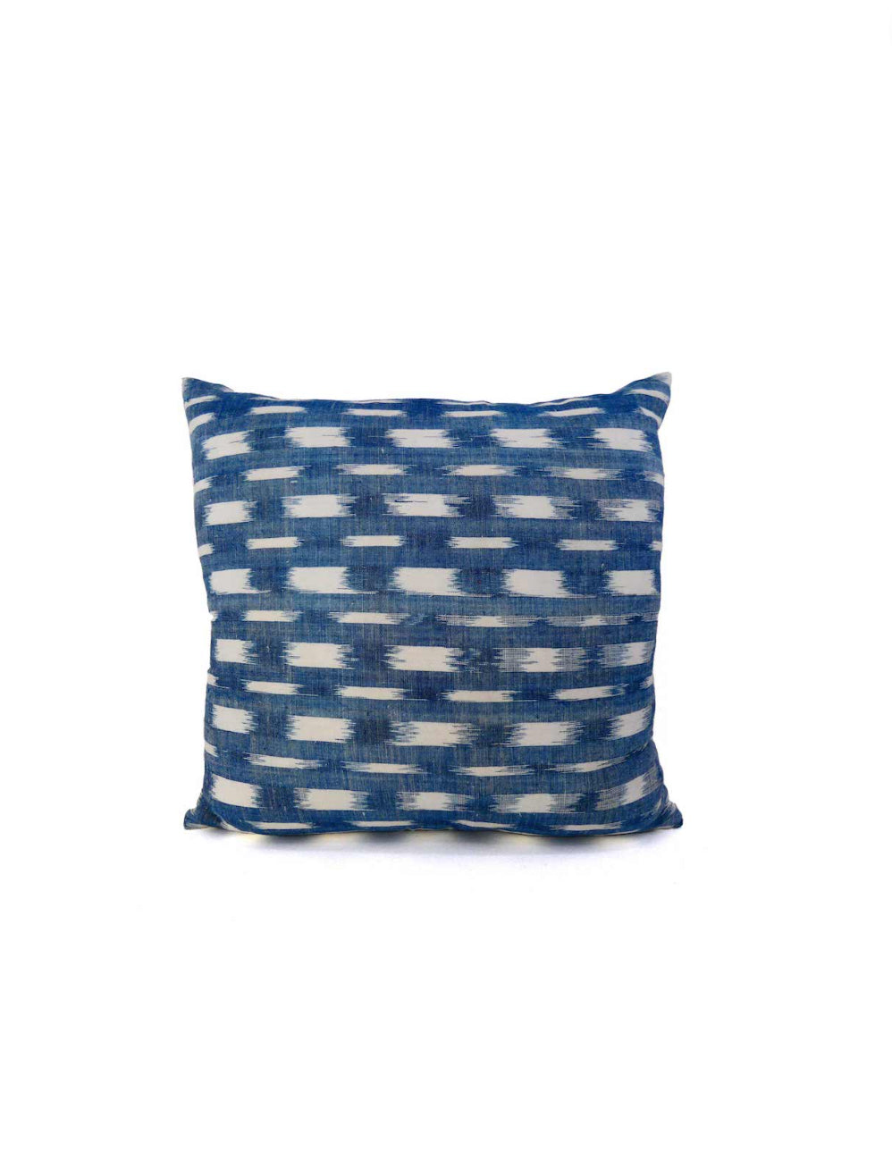 18th Century French Indigo Flamme Ikat Textile Pillow