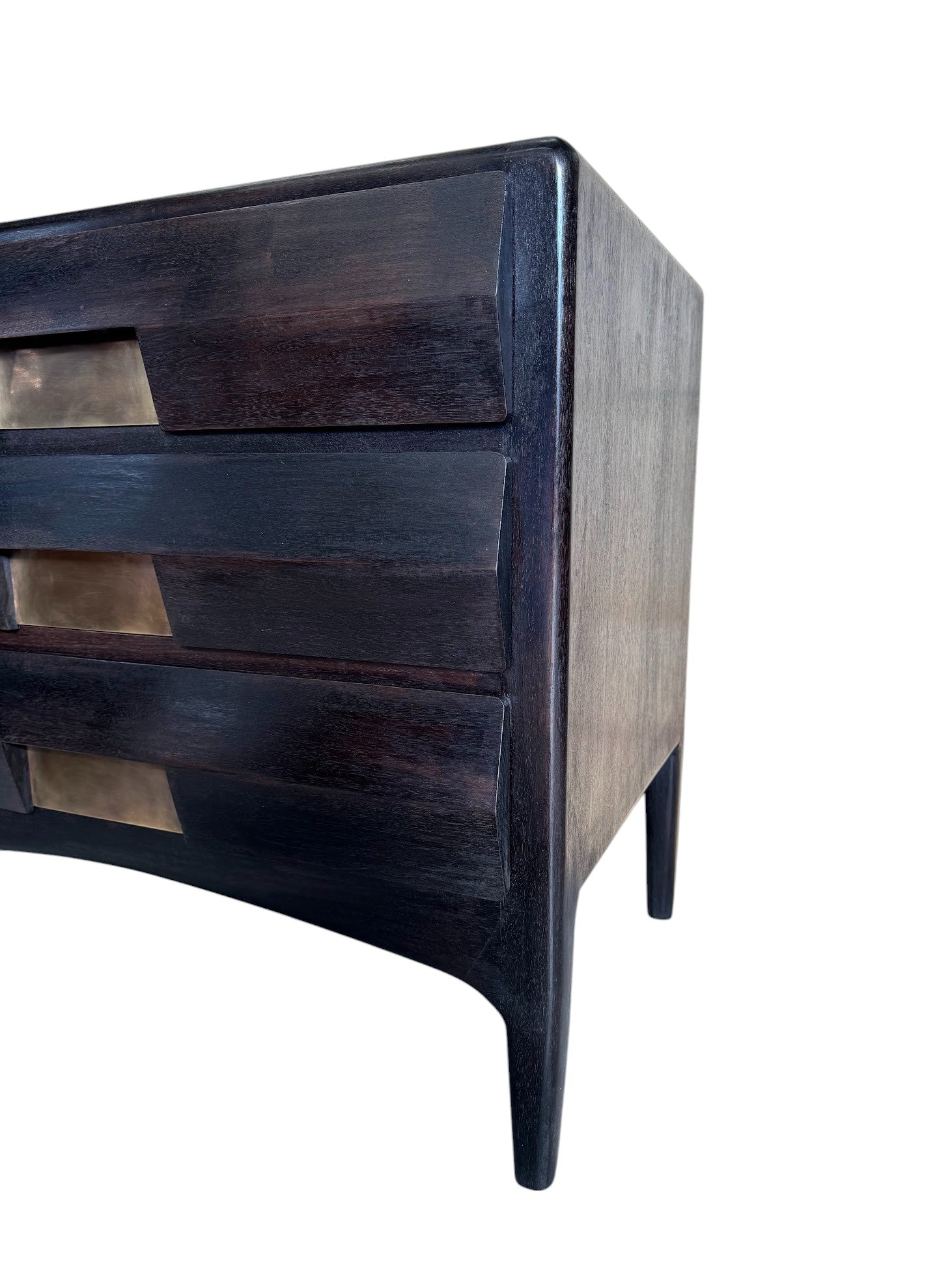 Limited Edition Solid Walnut Commode with Bronze Drawer