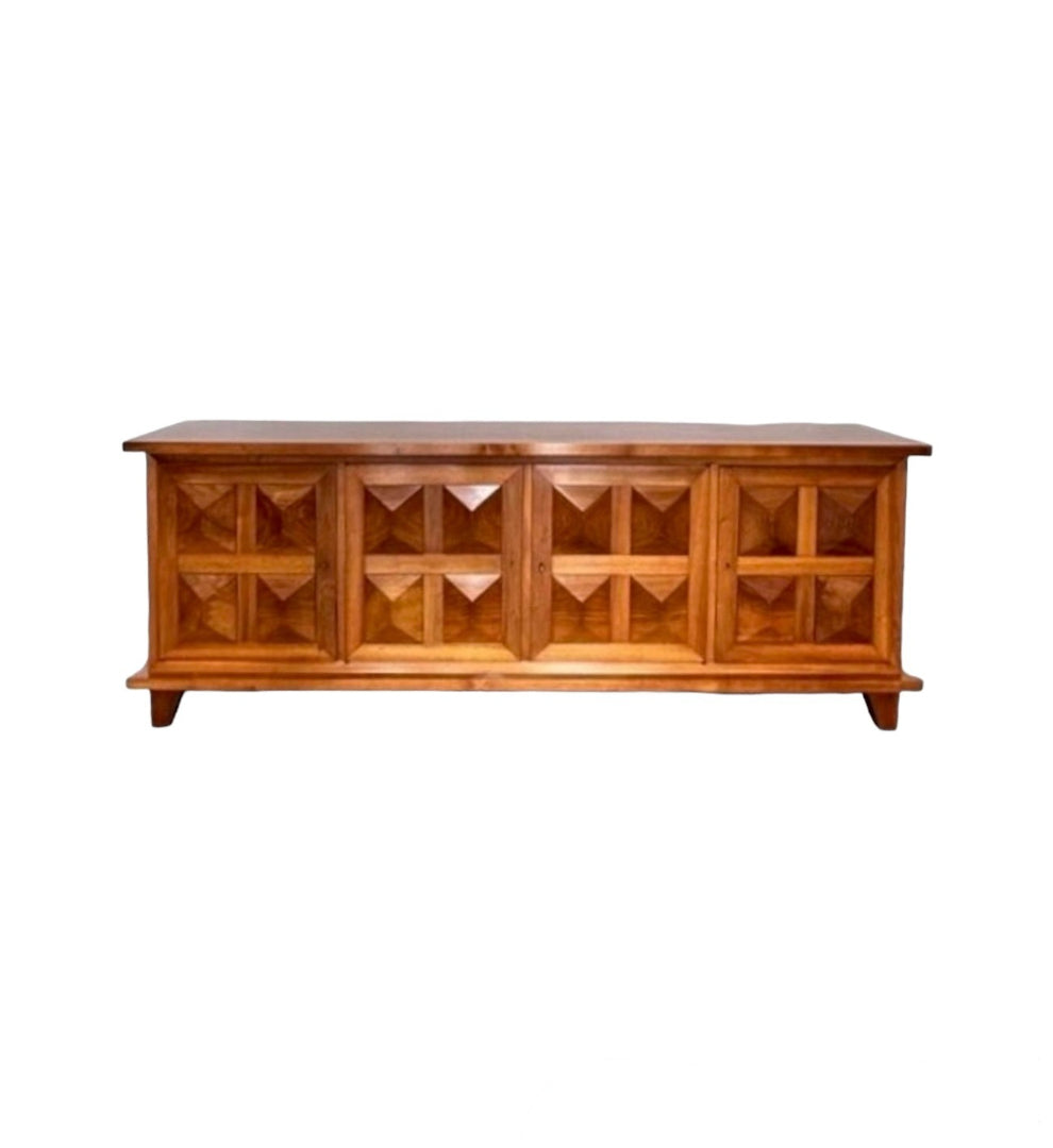 Stunning 1950's Jacques Adnet Walnut Sideboard