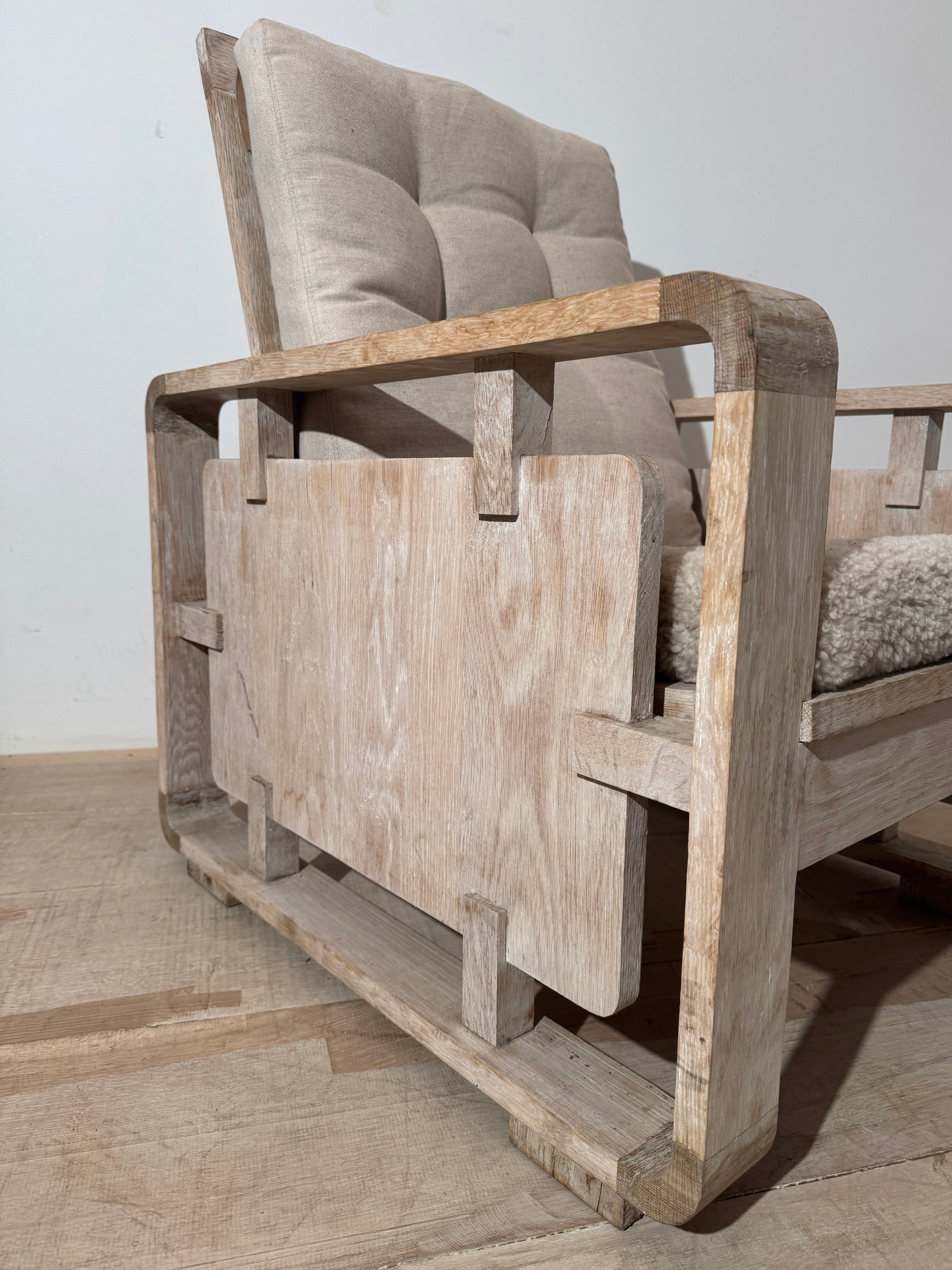 Vintage White Oak Armchair