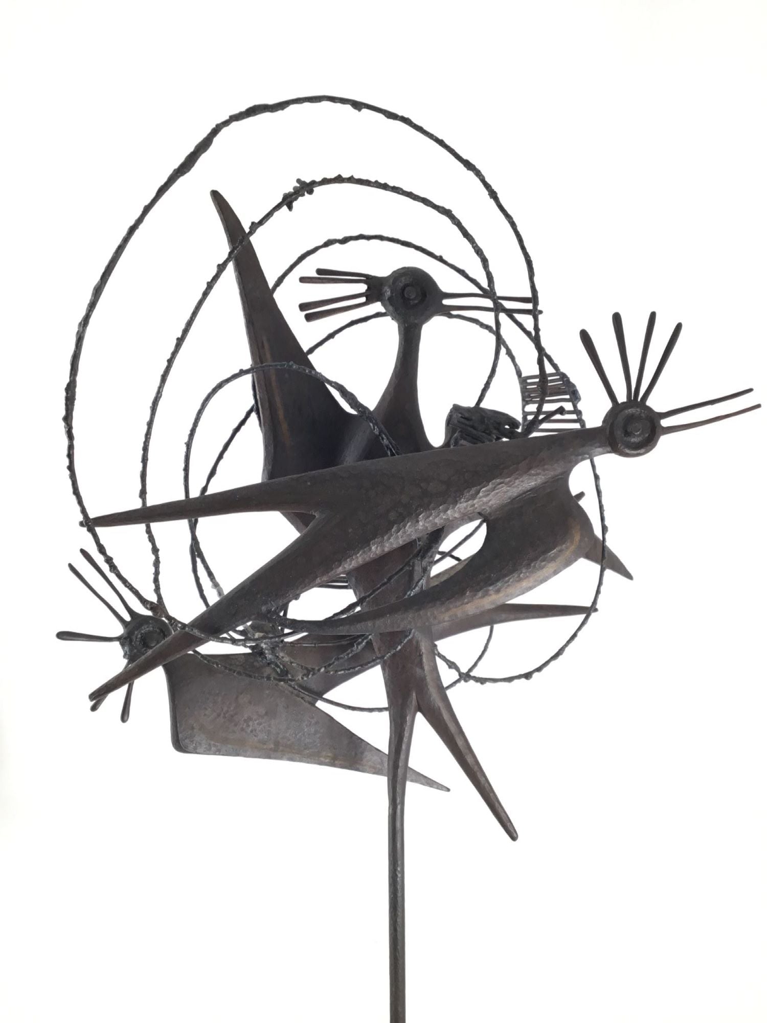 Mid Century French Iron "Birds" Sculpture