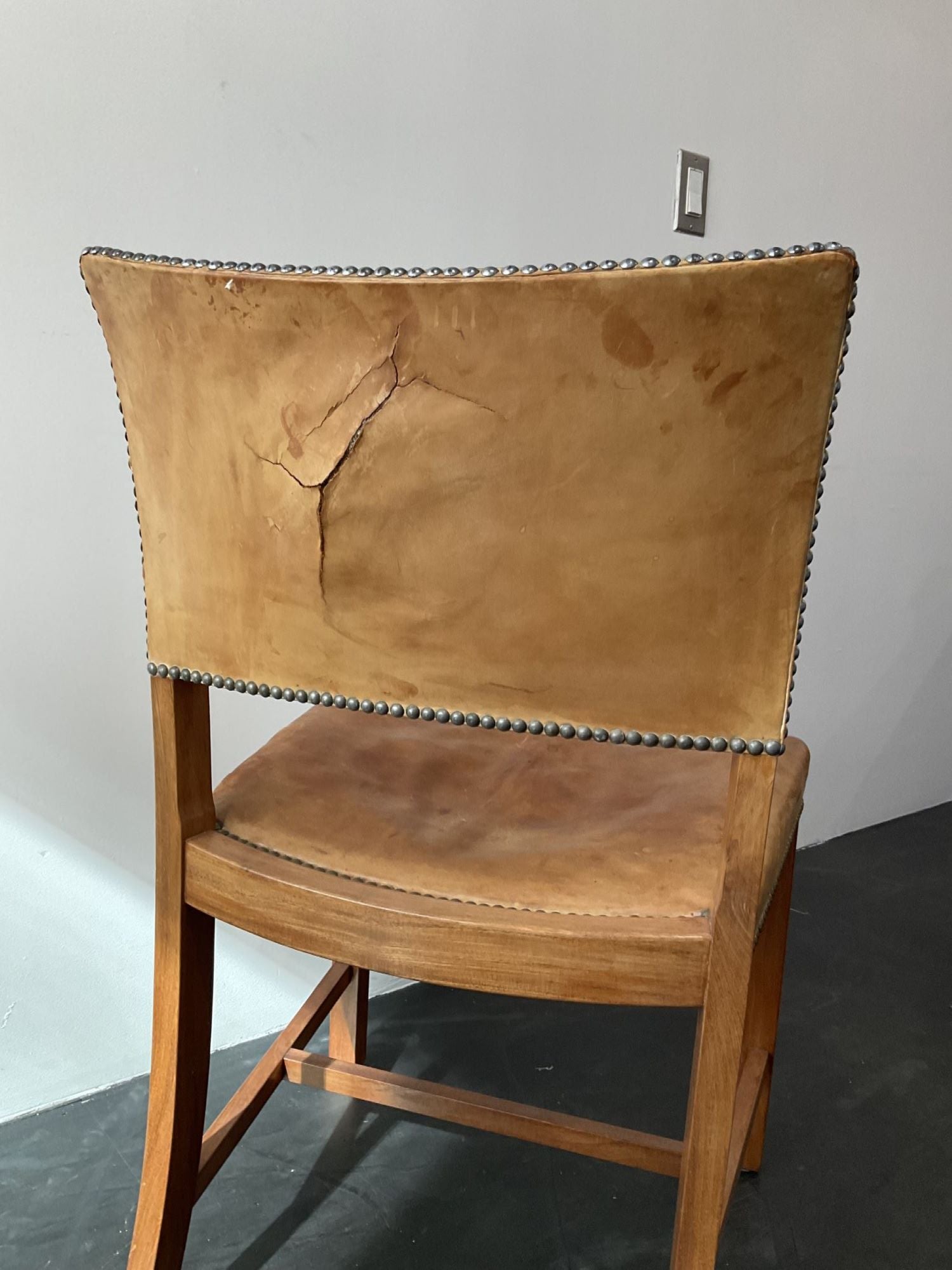 Set of (6) Danish Dining Chairs in Patinated Leather