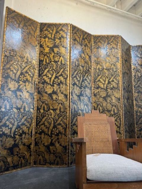 Fantastic 19th Century English Leather Screen