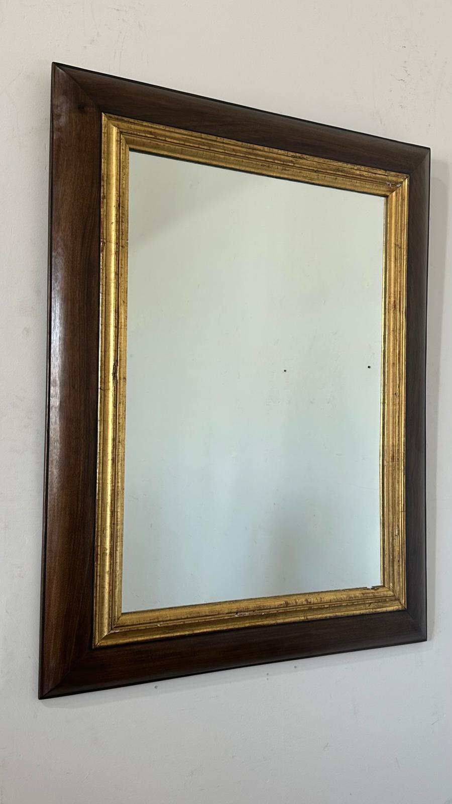 Limited Edition Walnut and 18th Century Gilt Wood Mirror