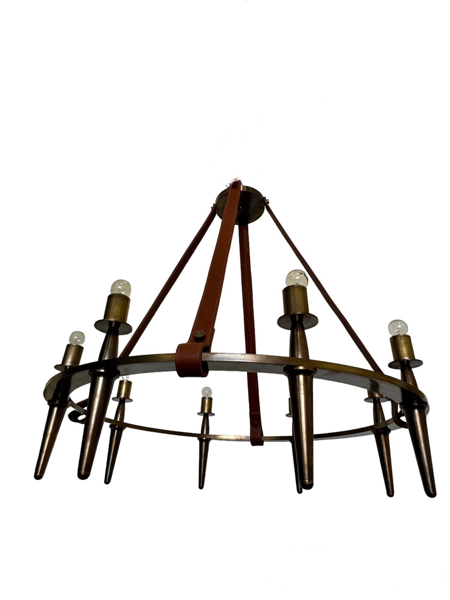 Limited Edition Negin Bronze and Leather Chandelier