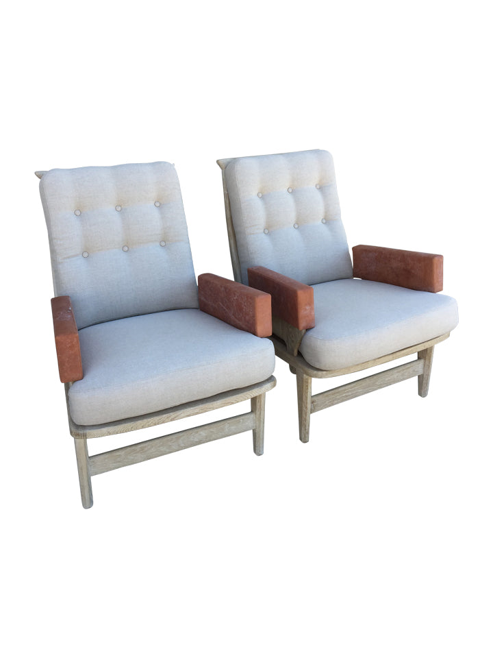 Pair of Guillerme et Chambron Arm Chairs