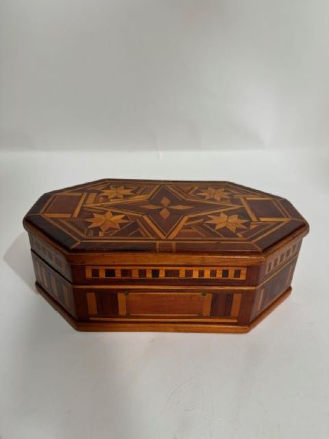 American 19th Century Inlaid Hardwood Box