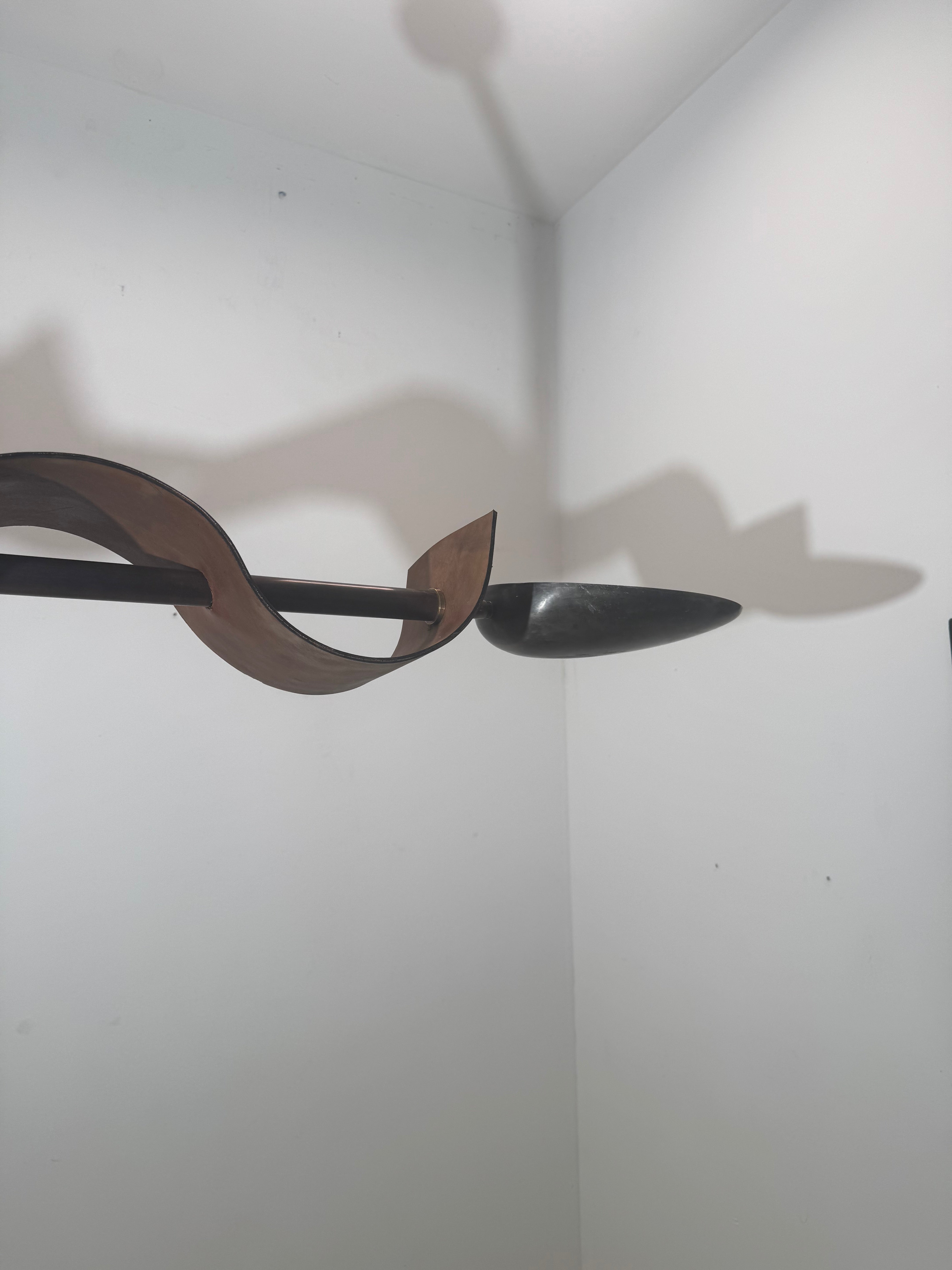 Lucca Studio Parker Leather and Bronze Chandelier