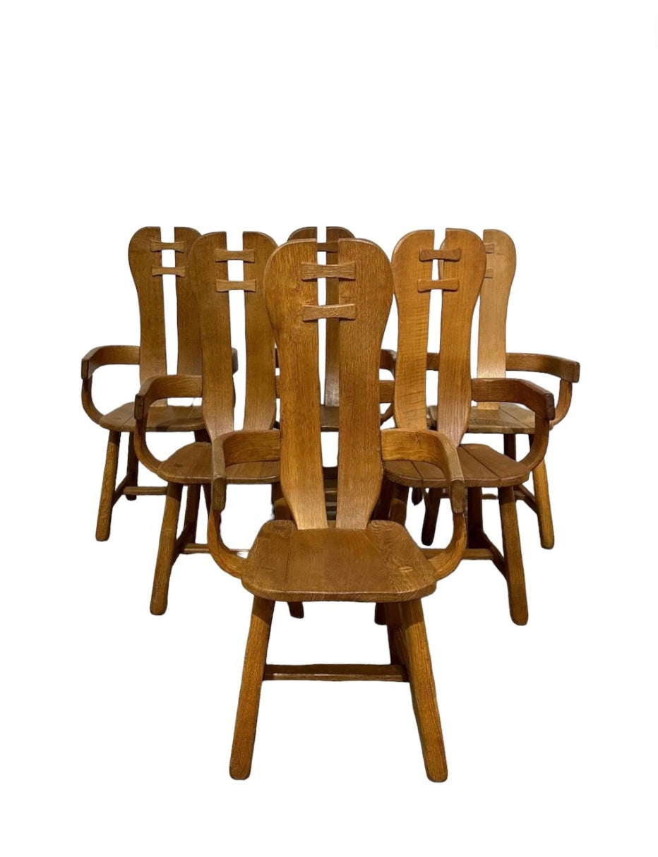 Set of (6) Dining Arm Chairs from De Puydt