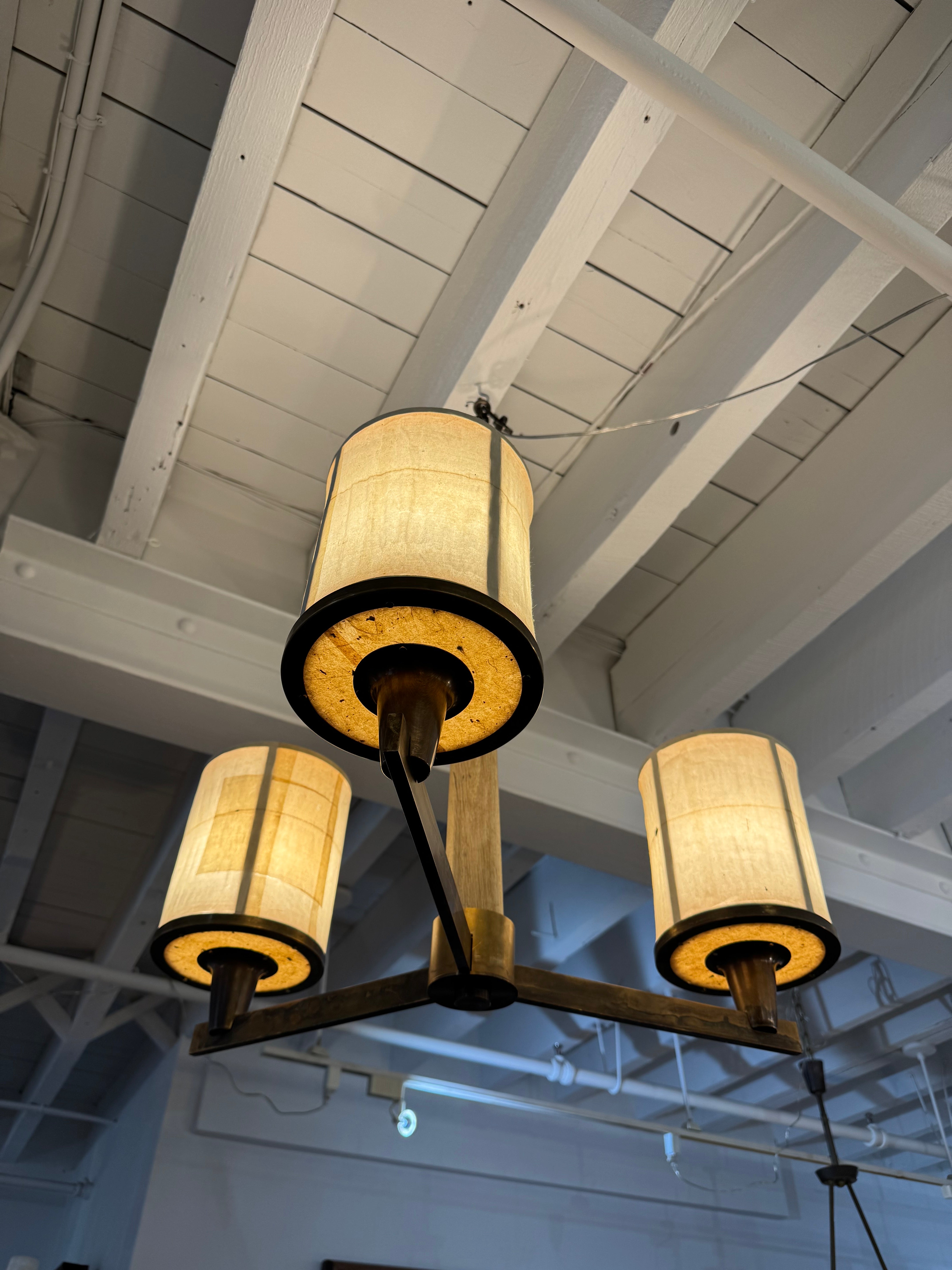 Limited Edition Three Light Bronze Chandelier