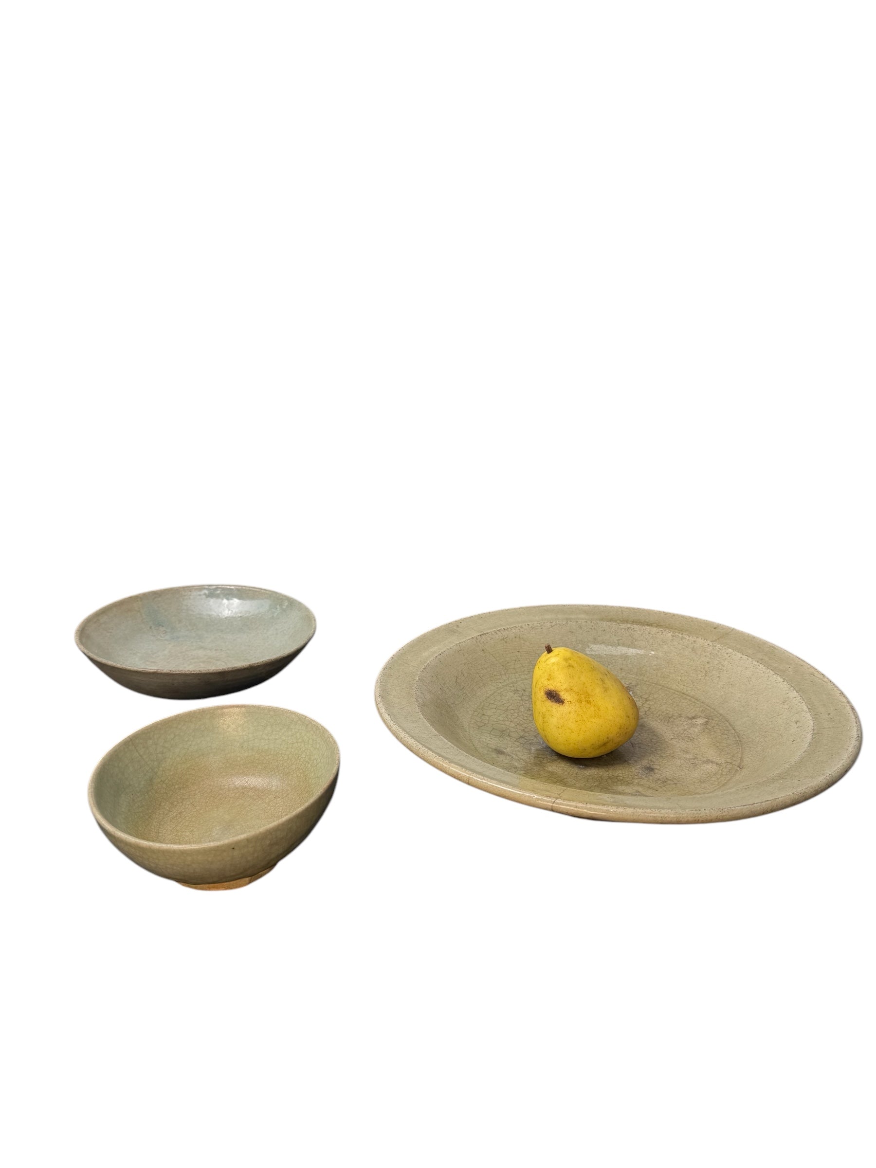 Collection of (3) Song Dynasty Celadon Colored Bowls