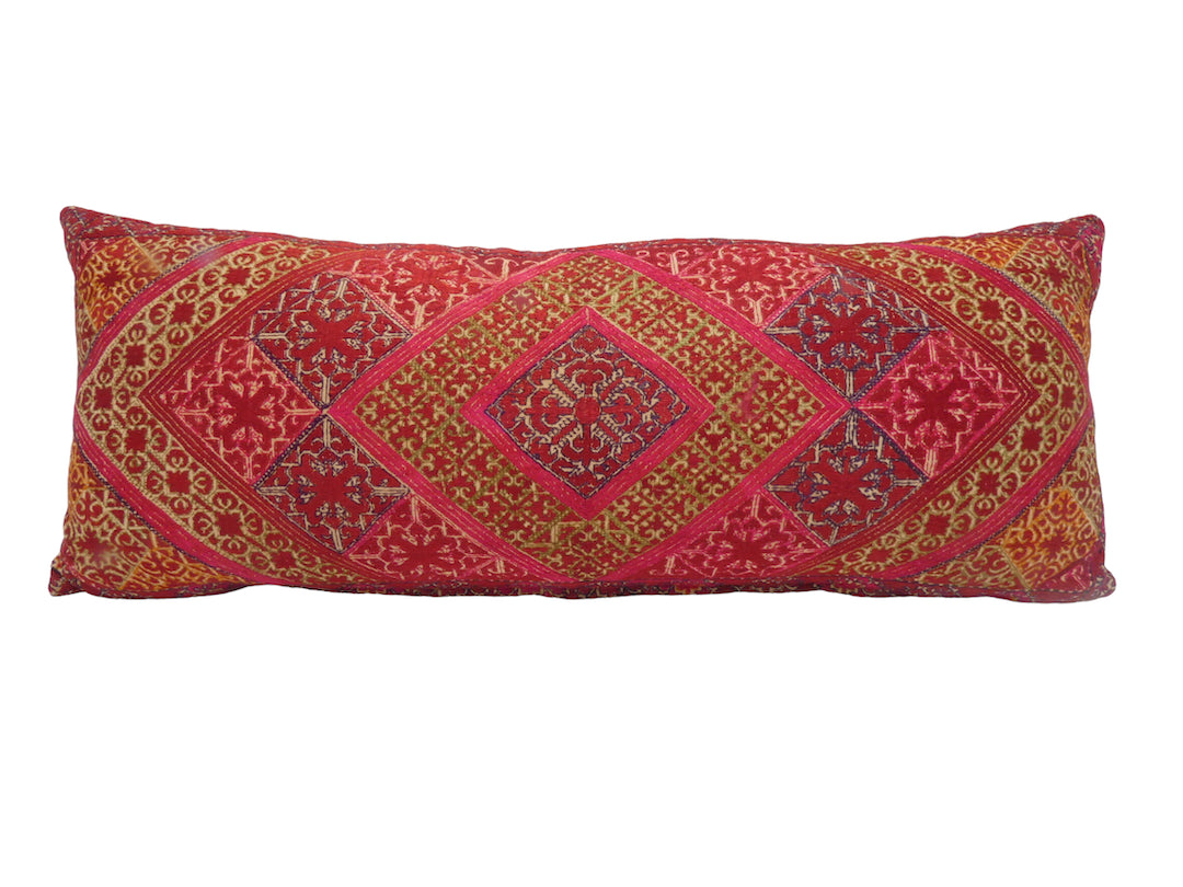 Rare 19th Century Embroidery Textile Pillow