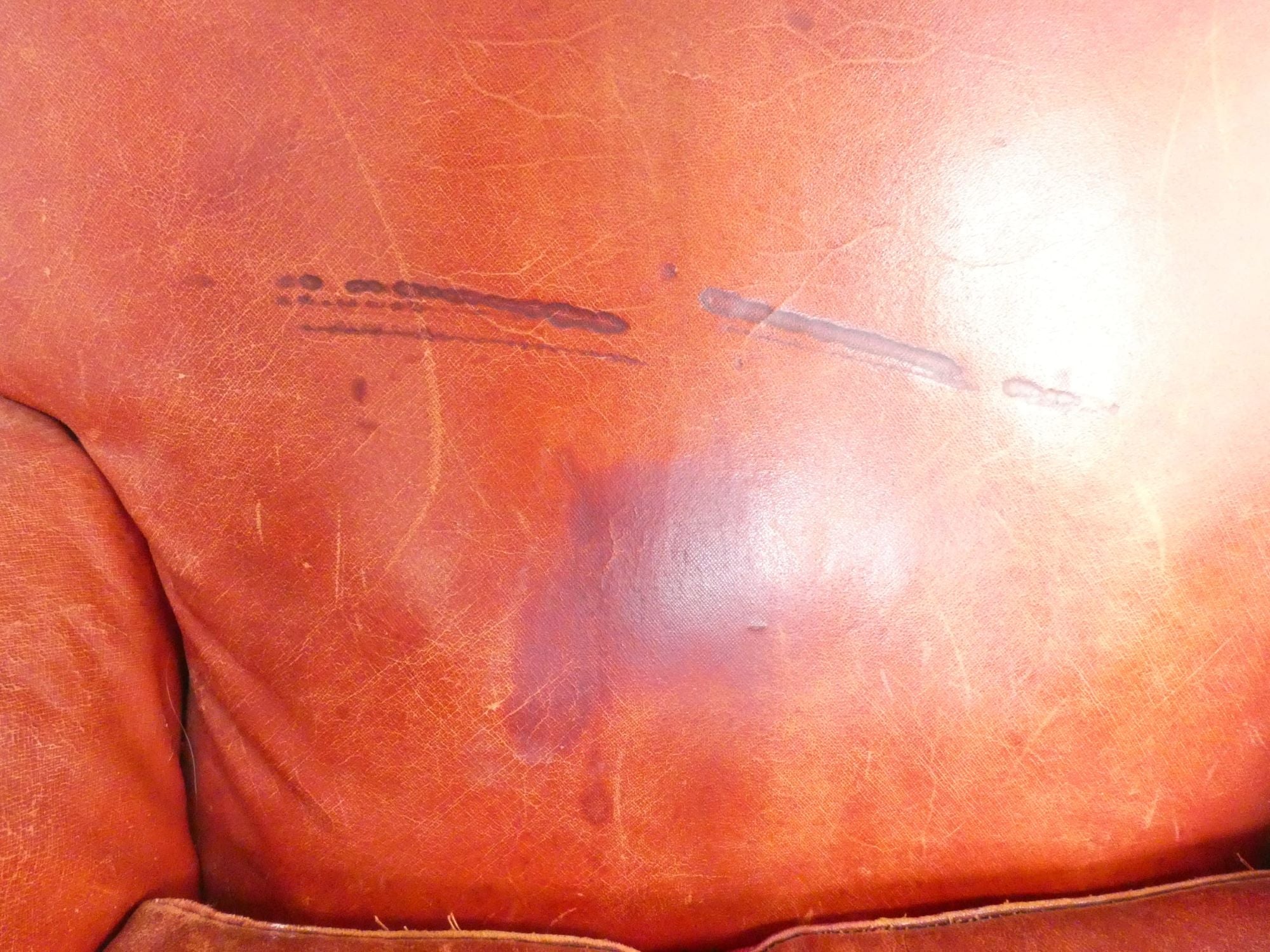 19th Century English Leather Arm Chair