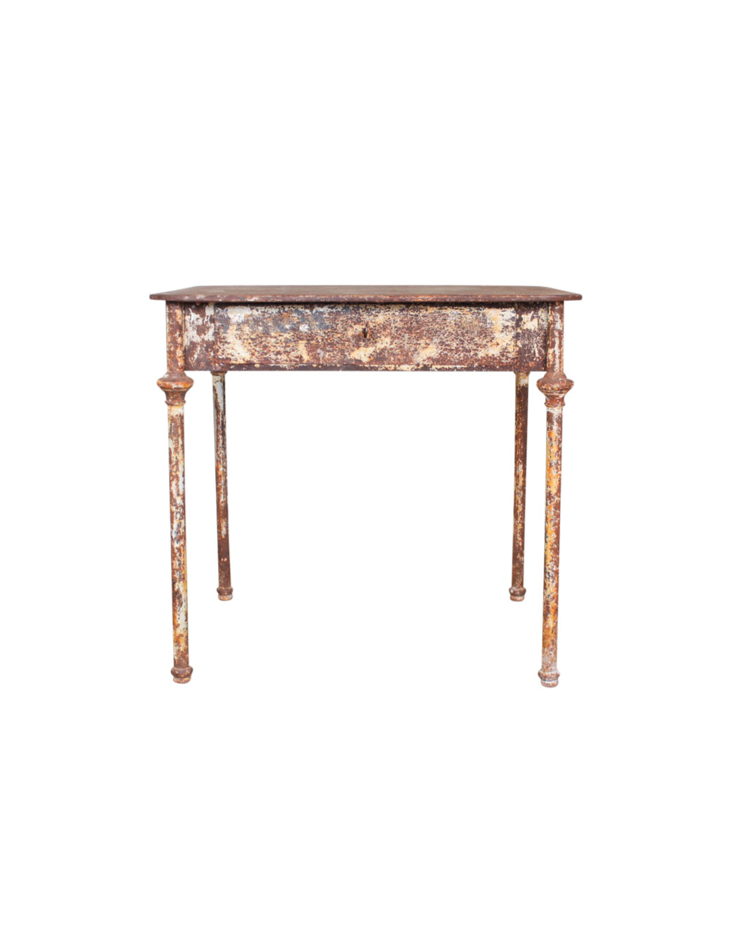 19th Century French Iron Table With Drawer