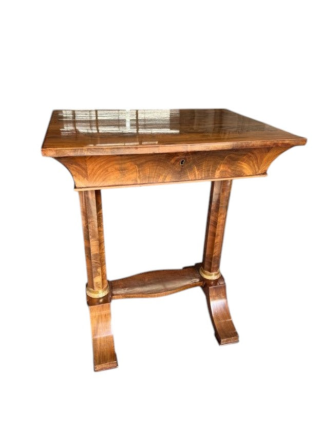 Danish 1910's  Biedermeier Mahogany and Parcel Gilt Side Table