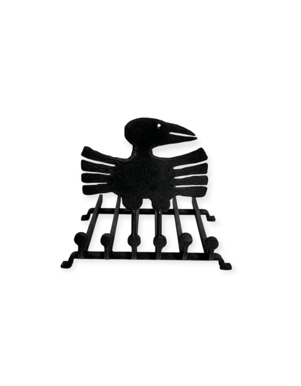 French Modernist Iron "Bird" Fireplace Andiron