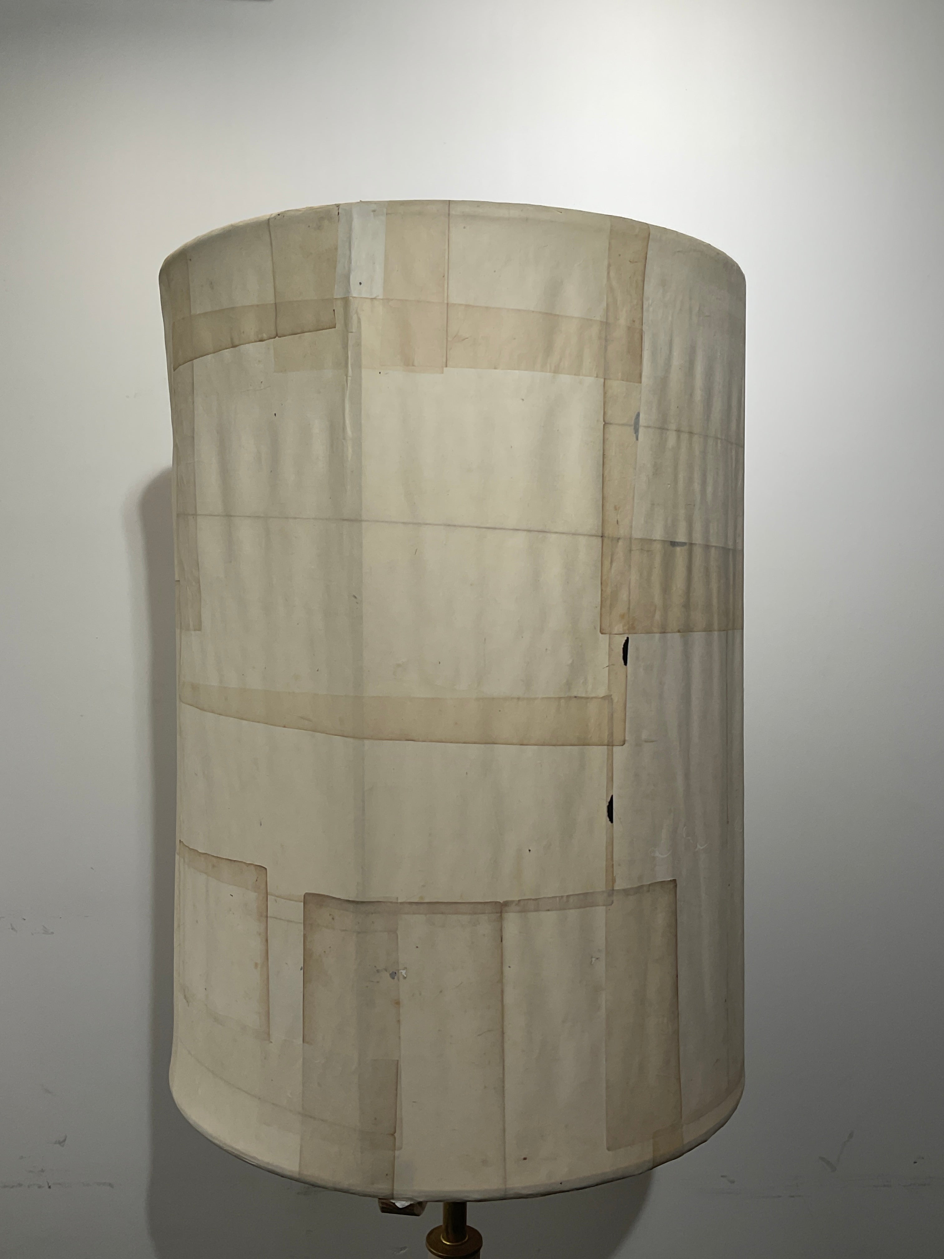 Limited Edition Solid Bleached Oak Floor Lamp with Handmade Japanese Lamp Shade
