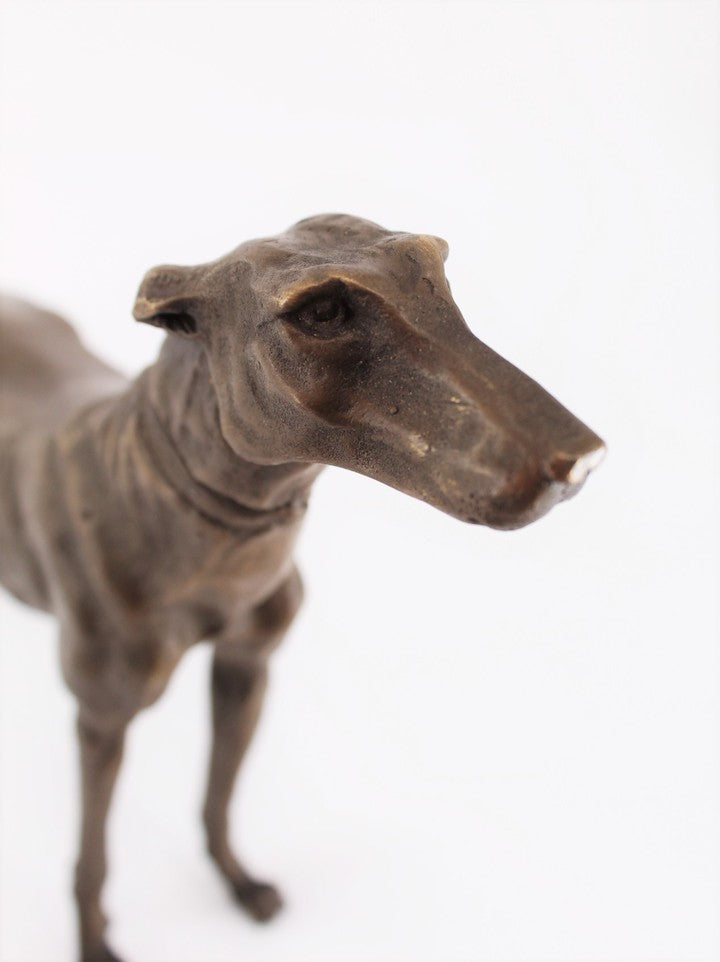 Vintage Bronze Dog Sculpture