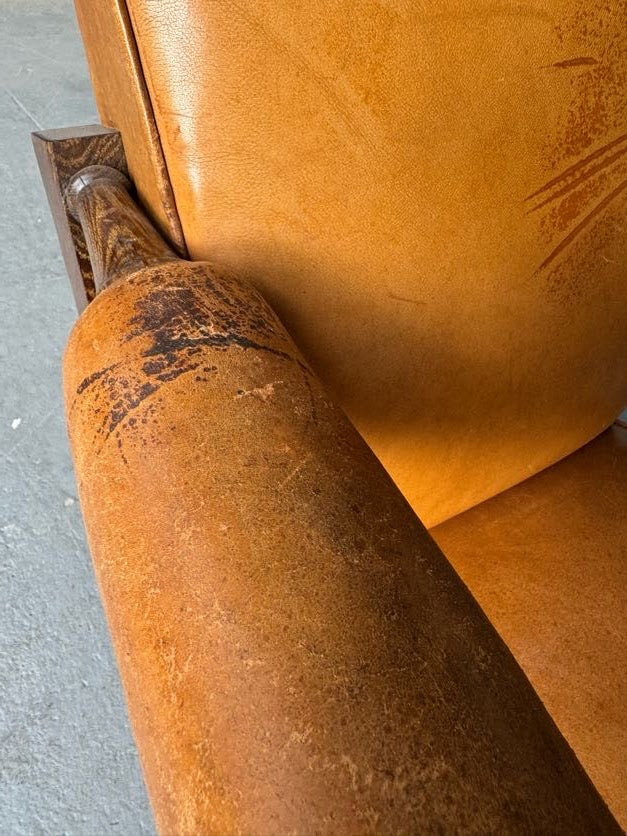 French 1930's Leather Arm Chair