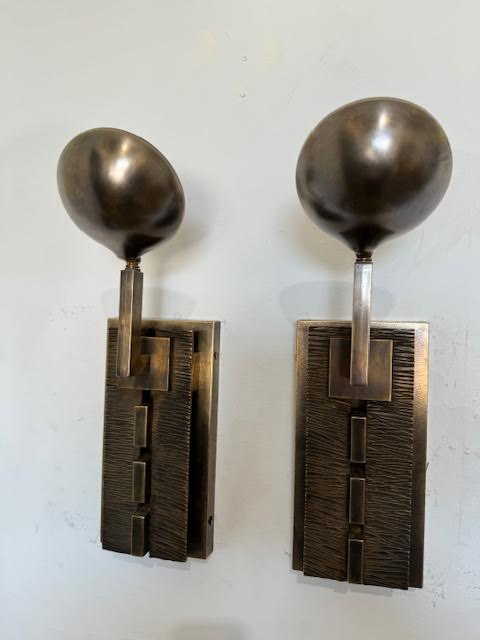 Pair of Limited Edition Bronze Sconces