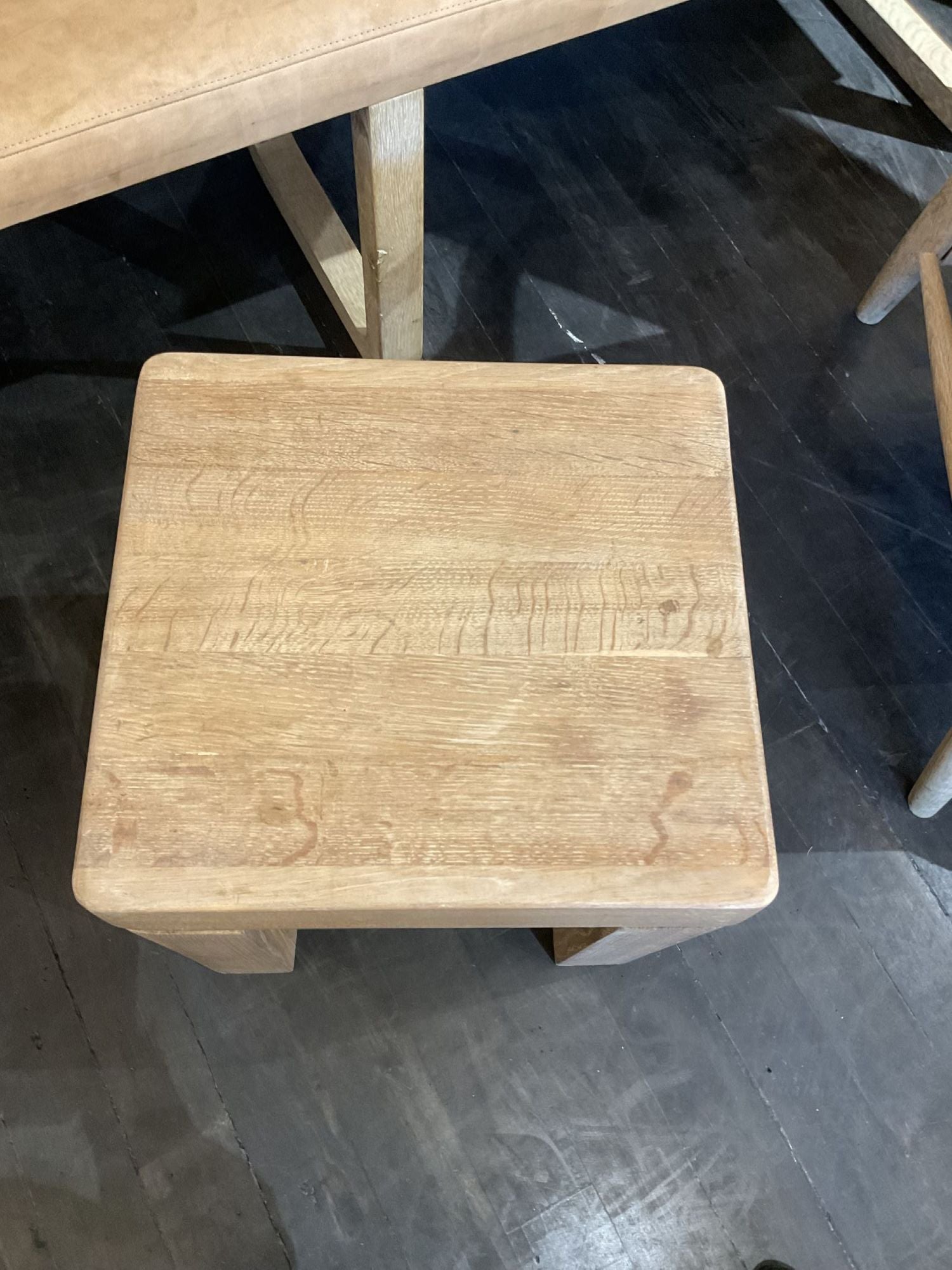 1940's French Cerused Oak Side Table