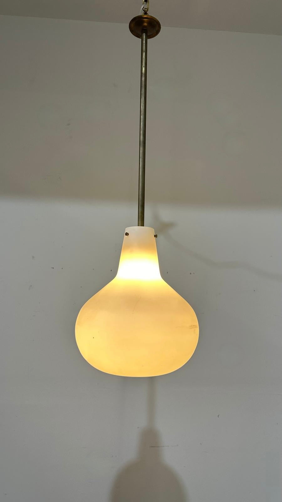 Danish Mid Century Opaline Glass Pendant