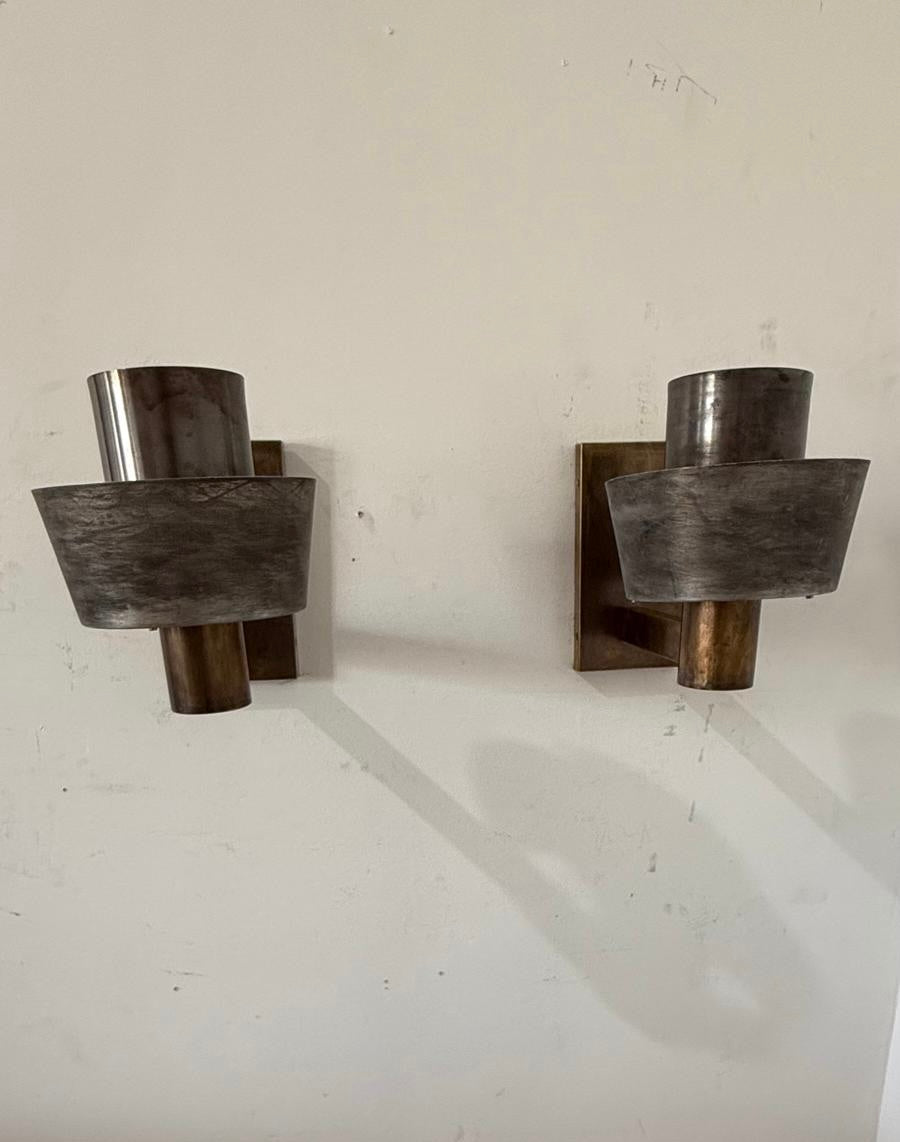 Pair of Mixed Metals Sconces