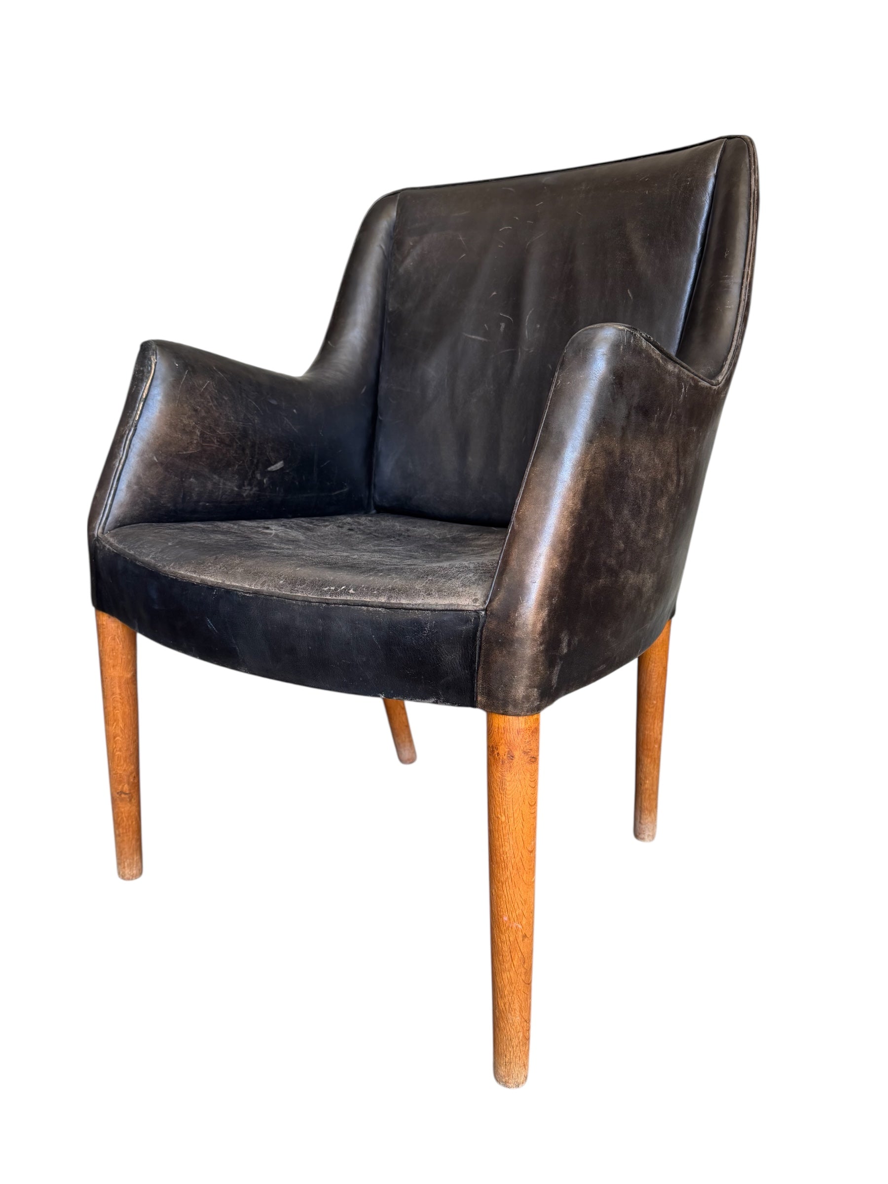 Single Danish Leather Arm Chair