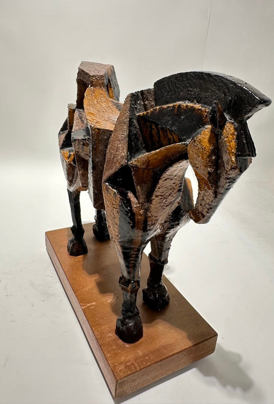 Large Scale 1970's Italian Cubist Ceramic Horse