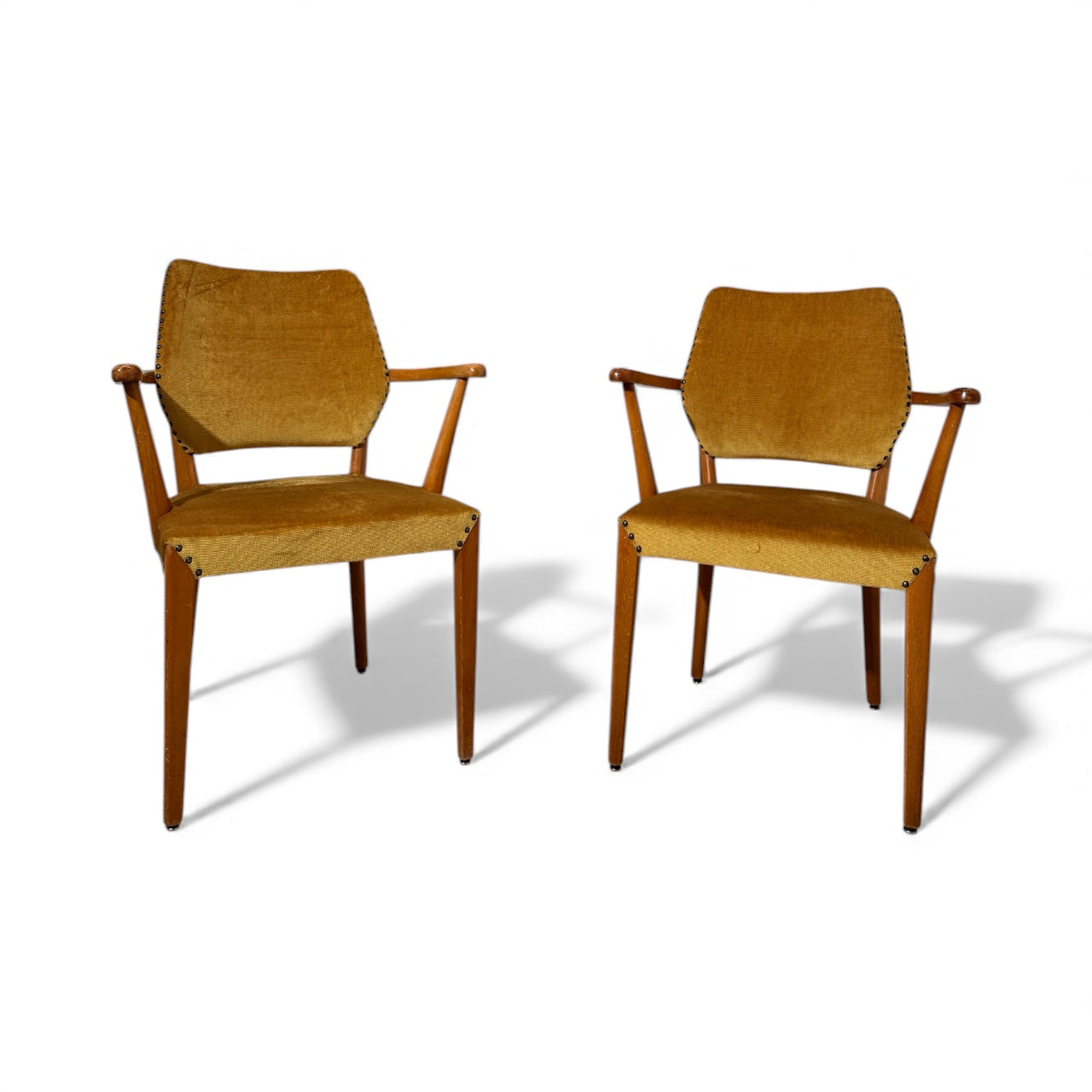 Pair Swedish Grace Armchairs in Original Fabric