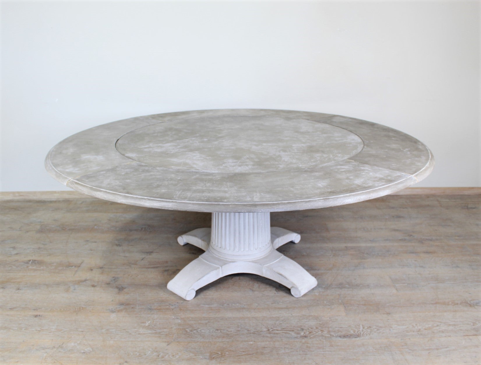 Large Belgian Round Oak Dining Table