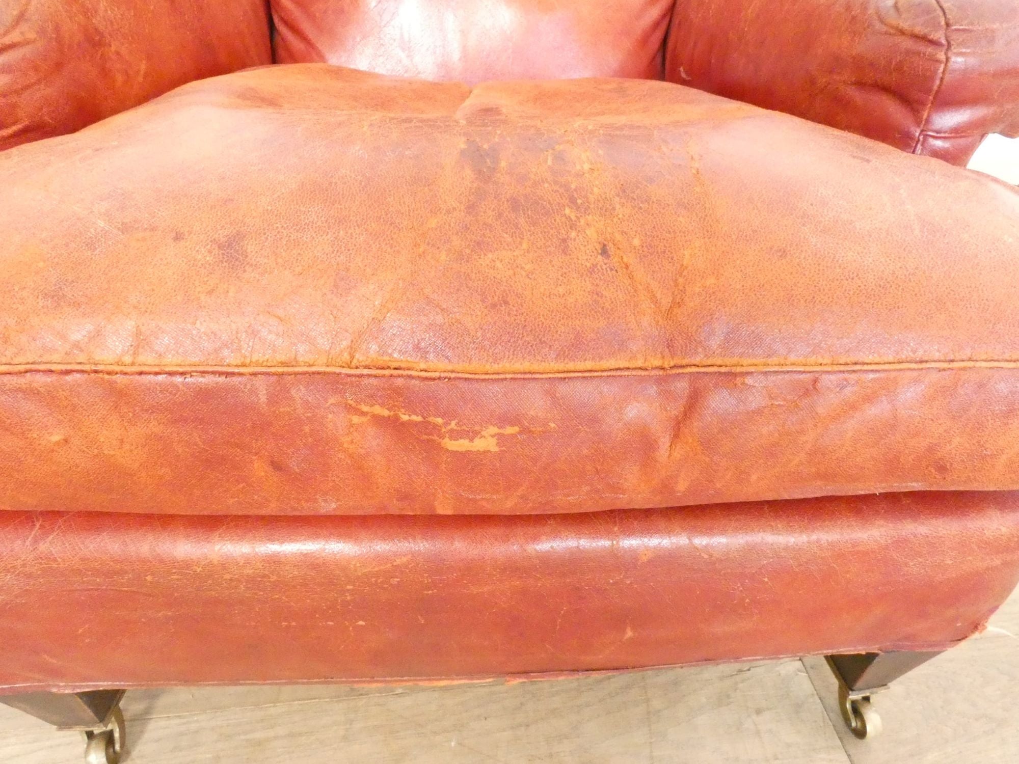 19th Century English Leather Arm Chair