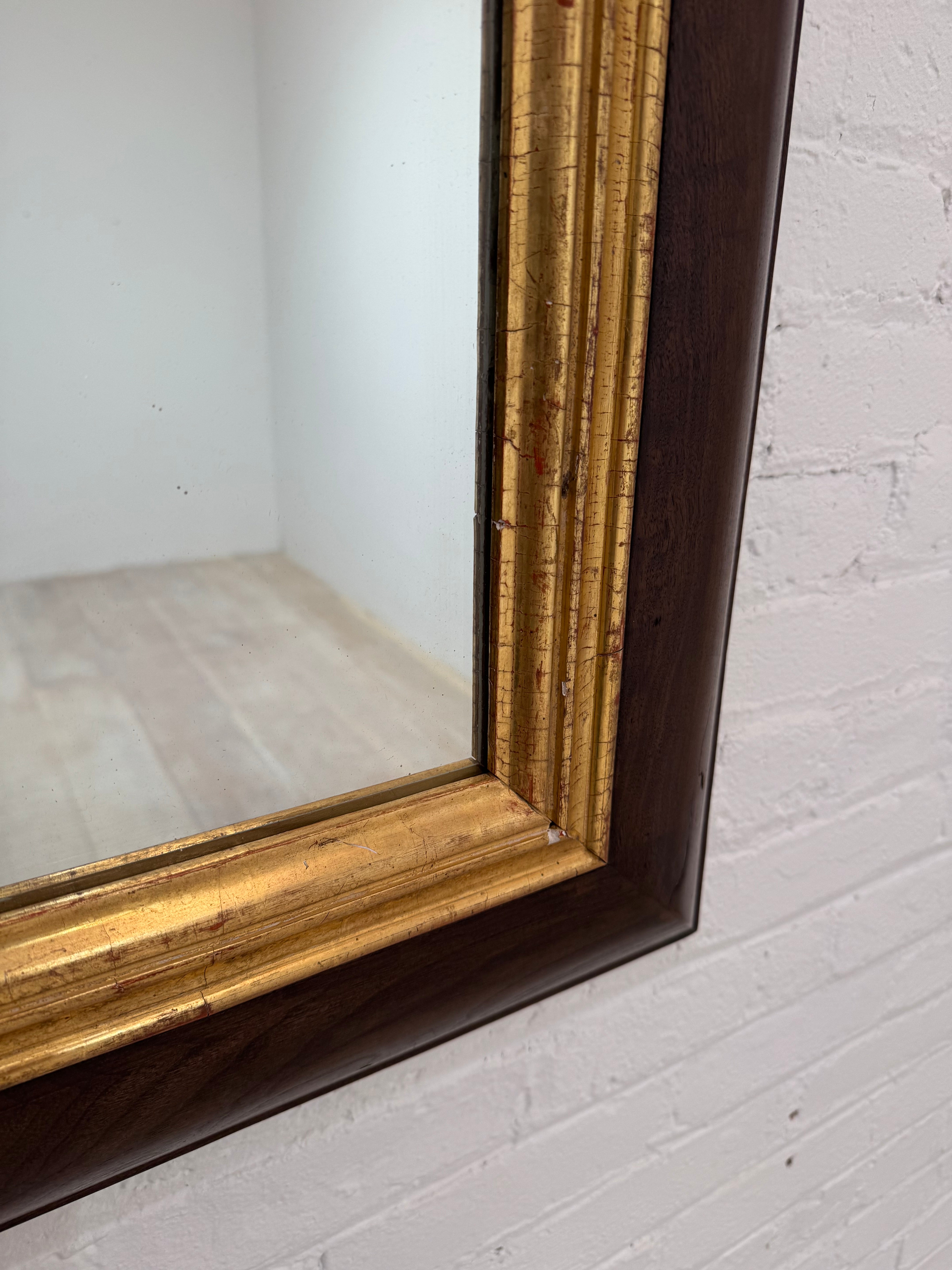 Limited Edition Walnut and 18th Century Gilt Wood Mirror