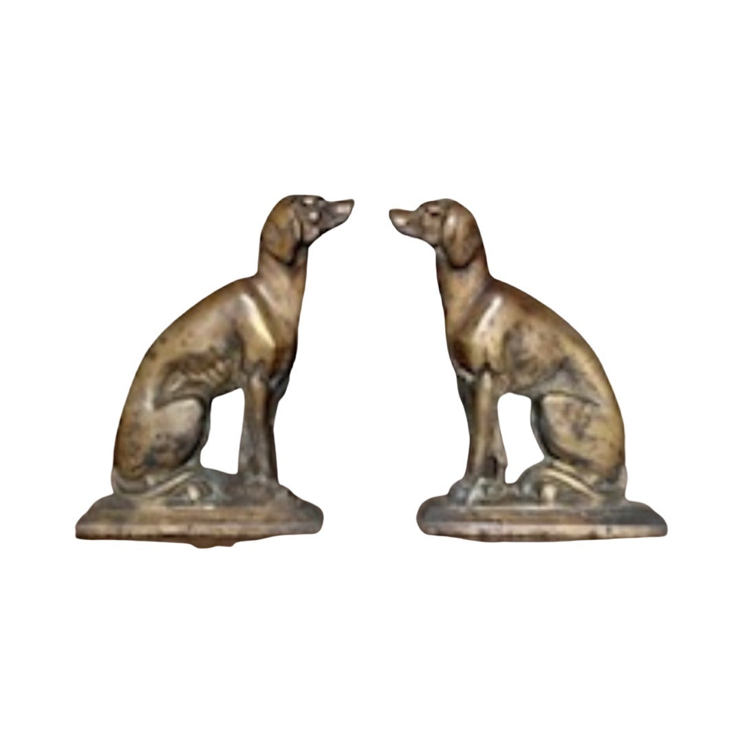 French 1940's Brass "Dog" Andirons