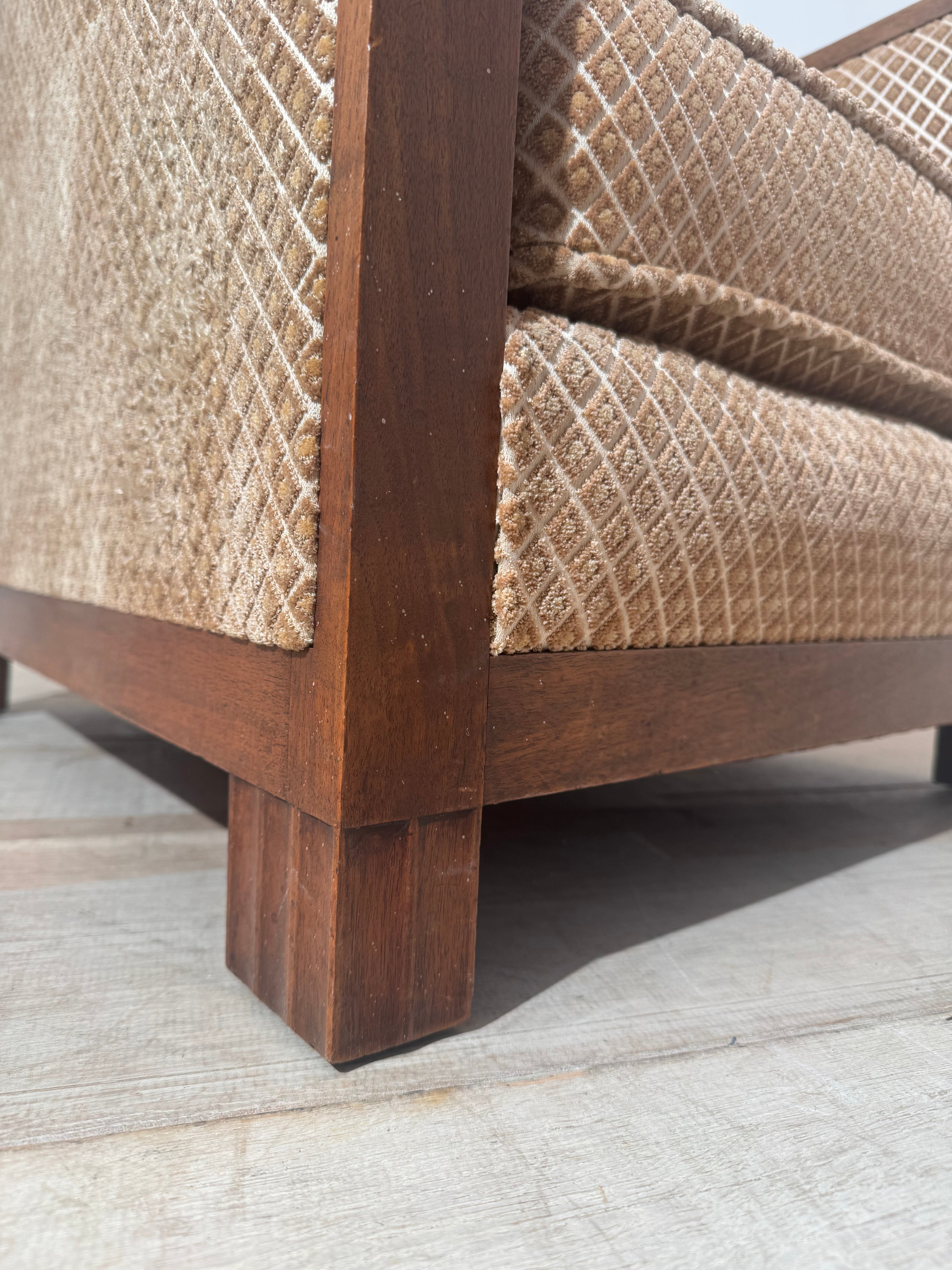 French 1940s Walnut Armchair