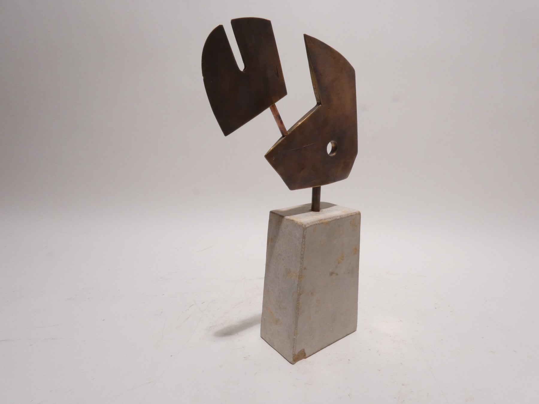 Limited Edition Hammered Bronze and Stone Sculpture