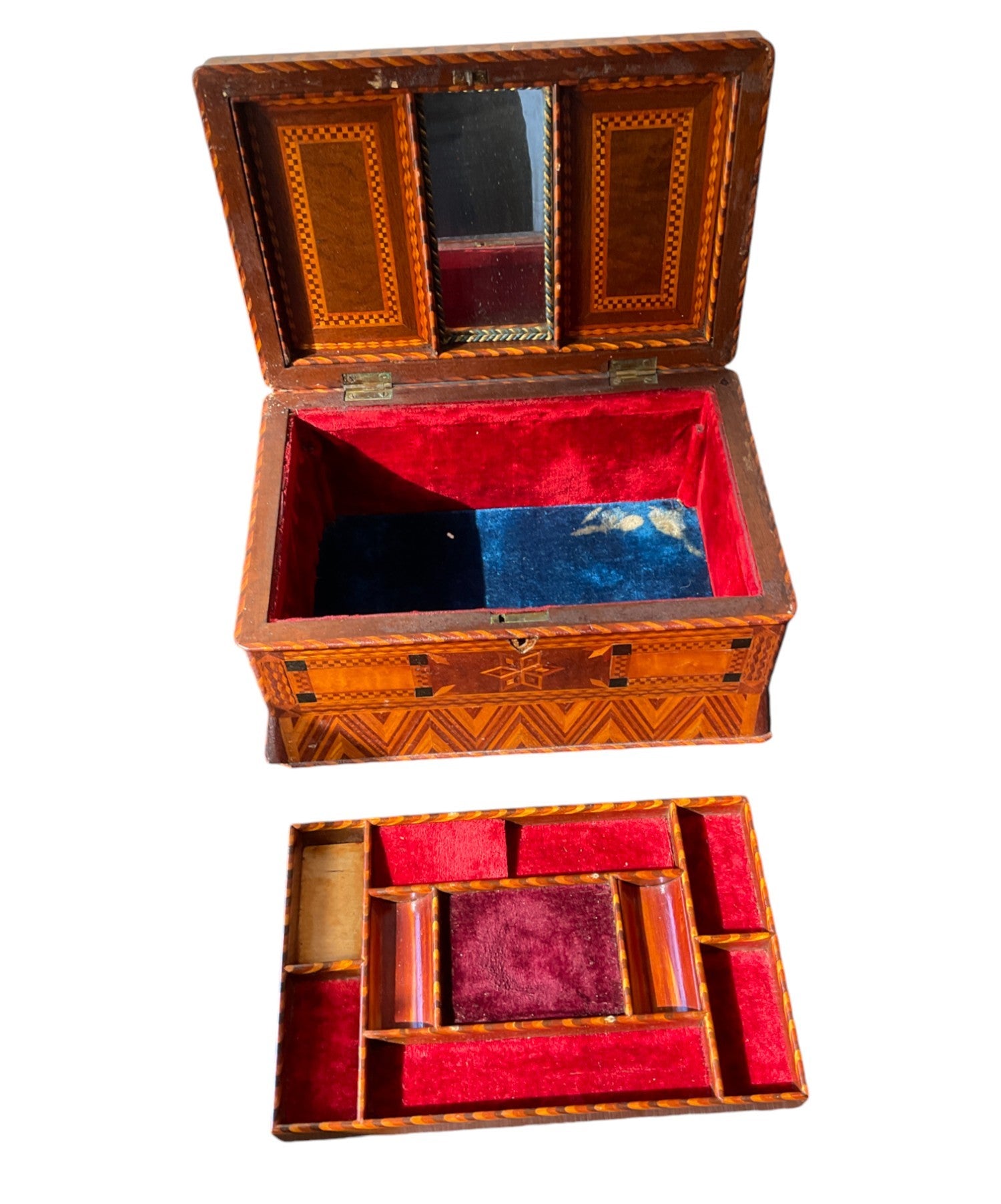 Vintage English Inlaid Wood Box