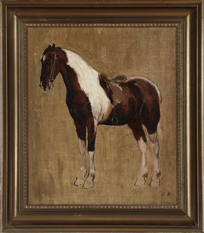 19th Century Danish Oil Painting of a Horse