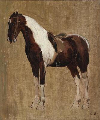 19th Century Danish Oil Painting of a Horse