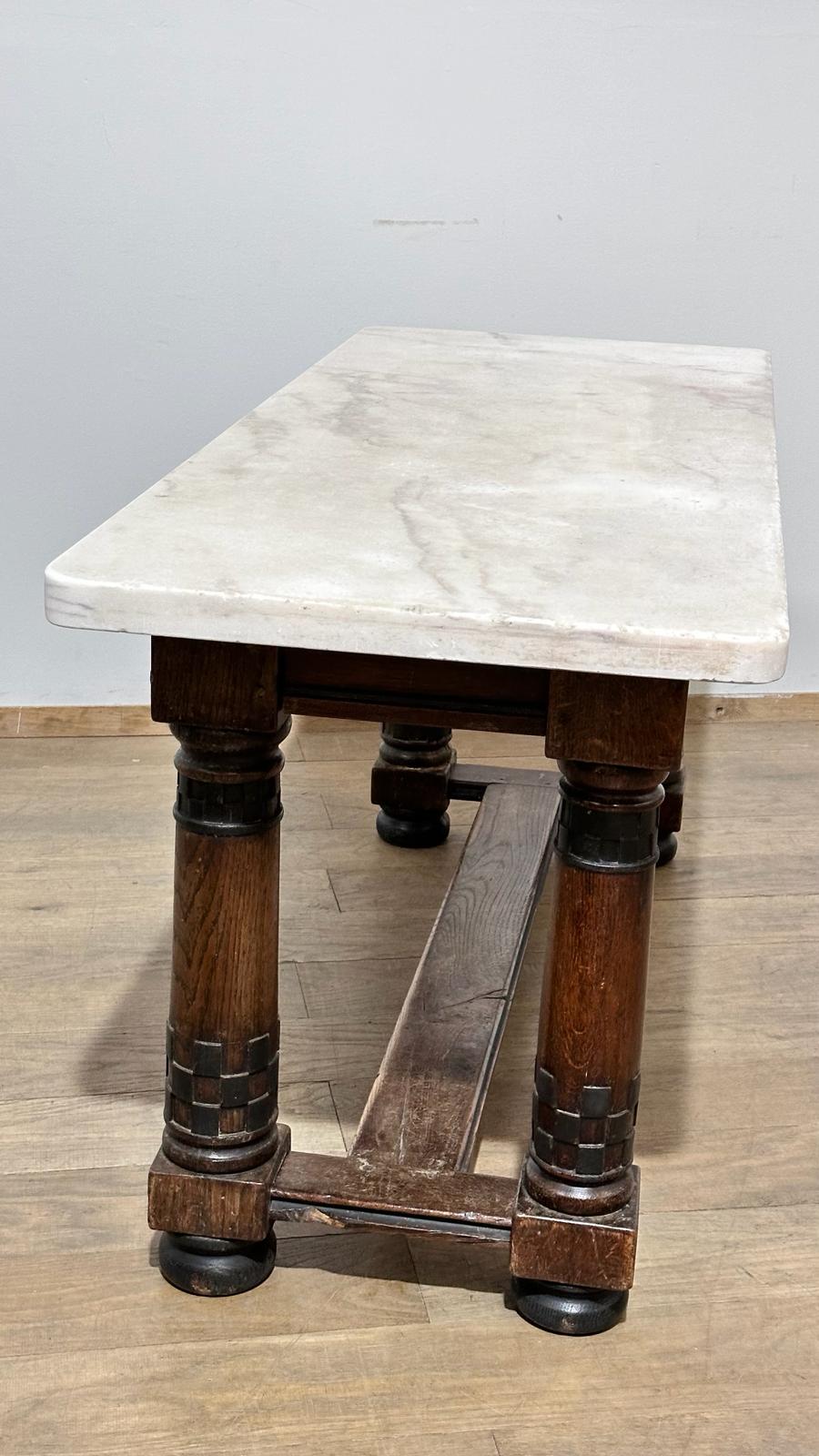 French 19th Century Console with Original Marble Top