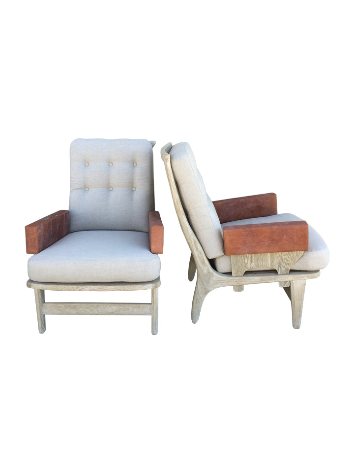 Pair of Guillerme et Chambron Arm Chairs