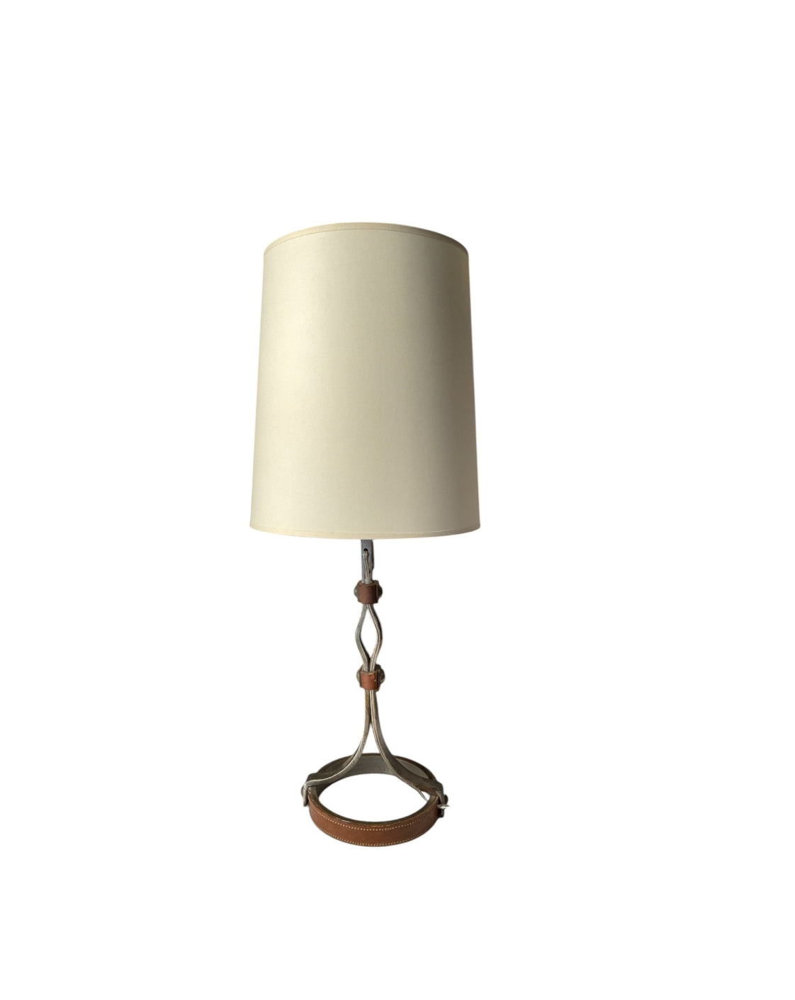 French Iron and Leather Lamp